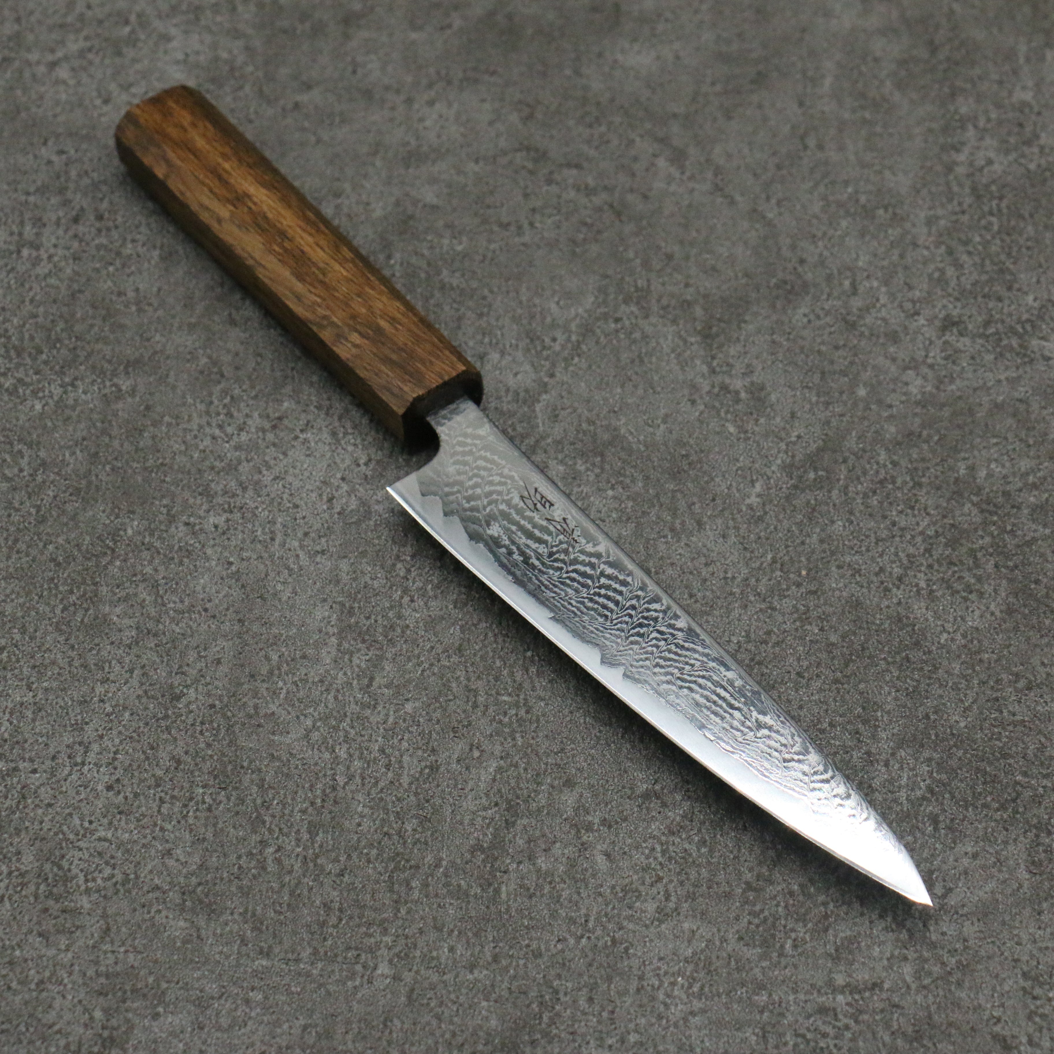 Seisuke Nami AUS10 Migaki Damascus Petty-Utility 150mm Oak Handle - Seisuke Knife