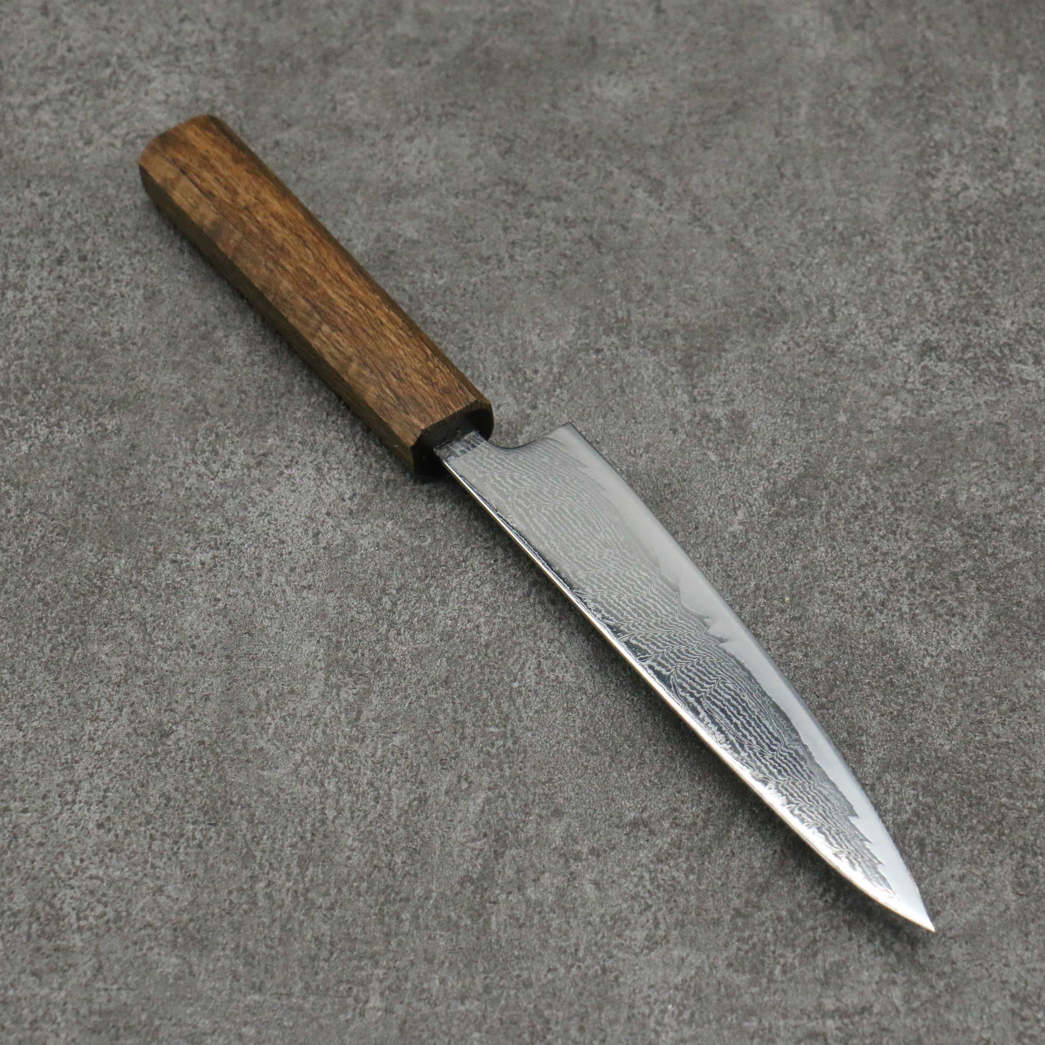 Seisuke Nami AUS10 Migaki Damascus Petty-Utility 150mm Oak Handle - Seisuke Knife