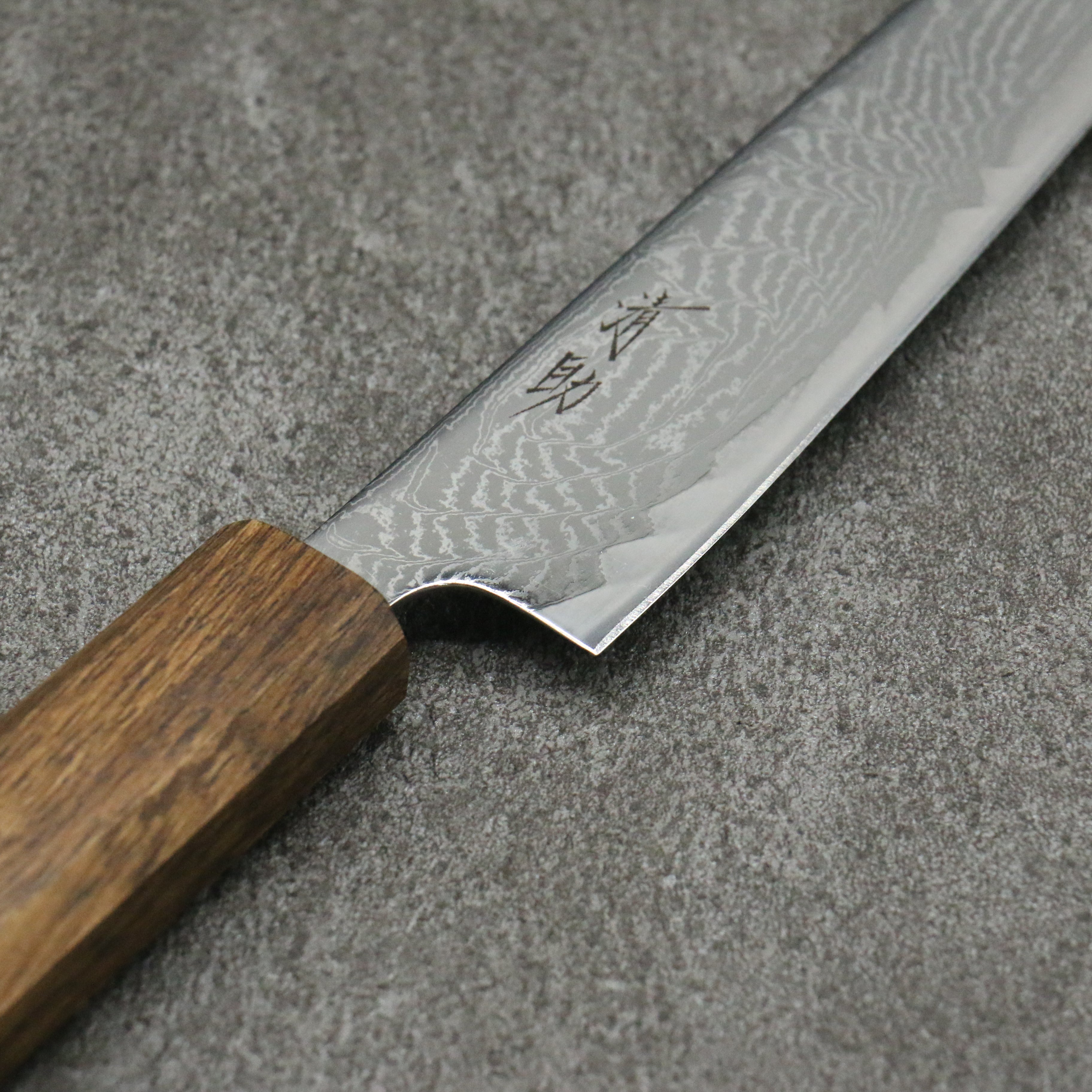 Seisuke Nami AUS10 Migaki Damascus Petty-Utility 150mm Oak Handle - Seisuke Knife