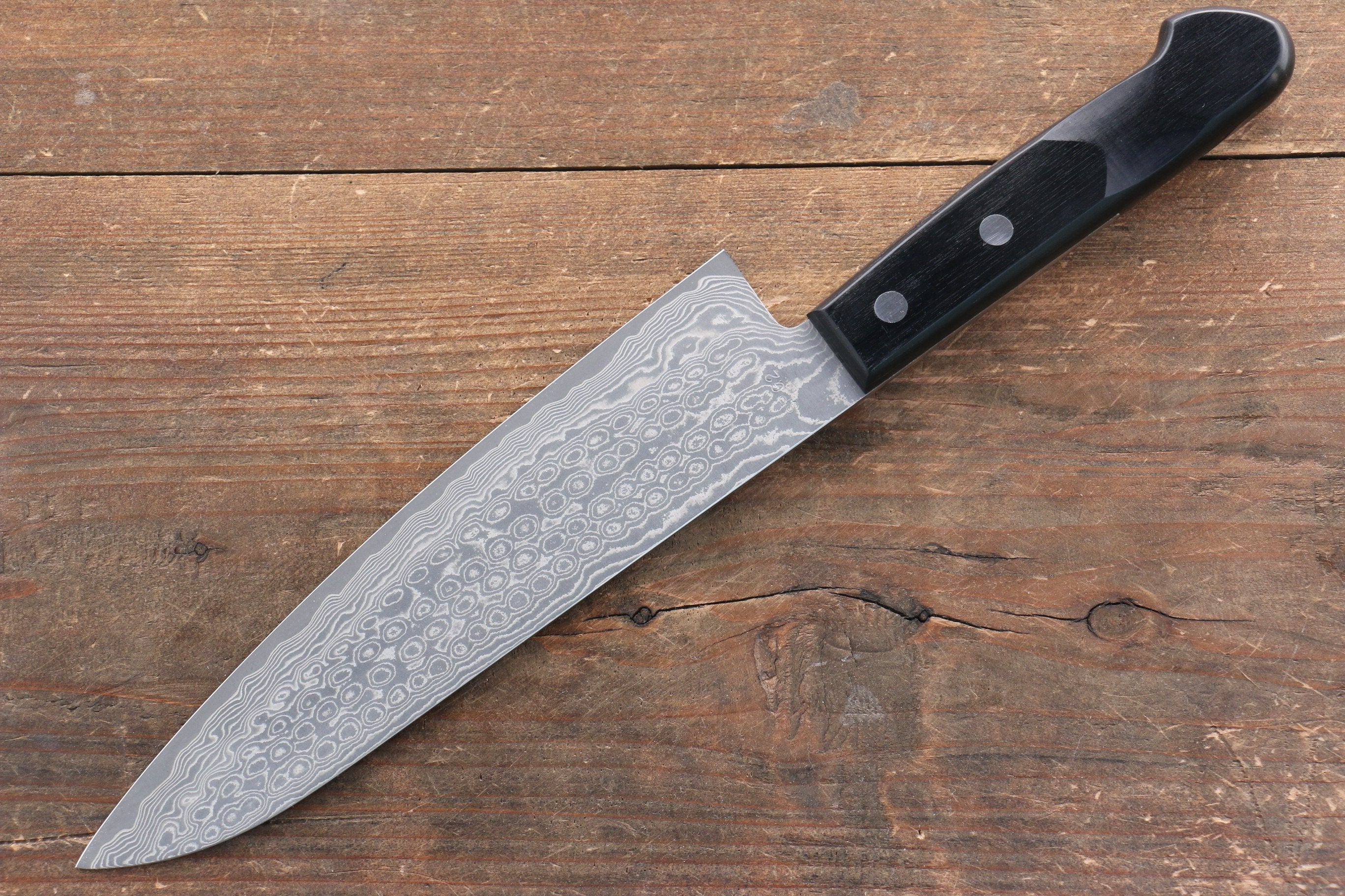 Nao Yamamoto SG2 Damascus Migaki Finished Gyuto 180mm Black Pakka wood - Seisuke Knife