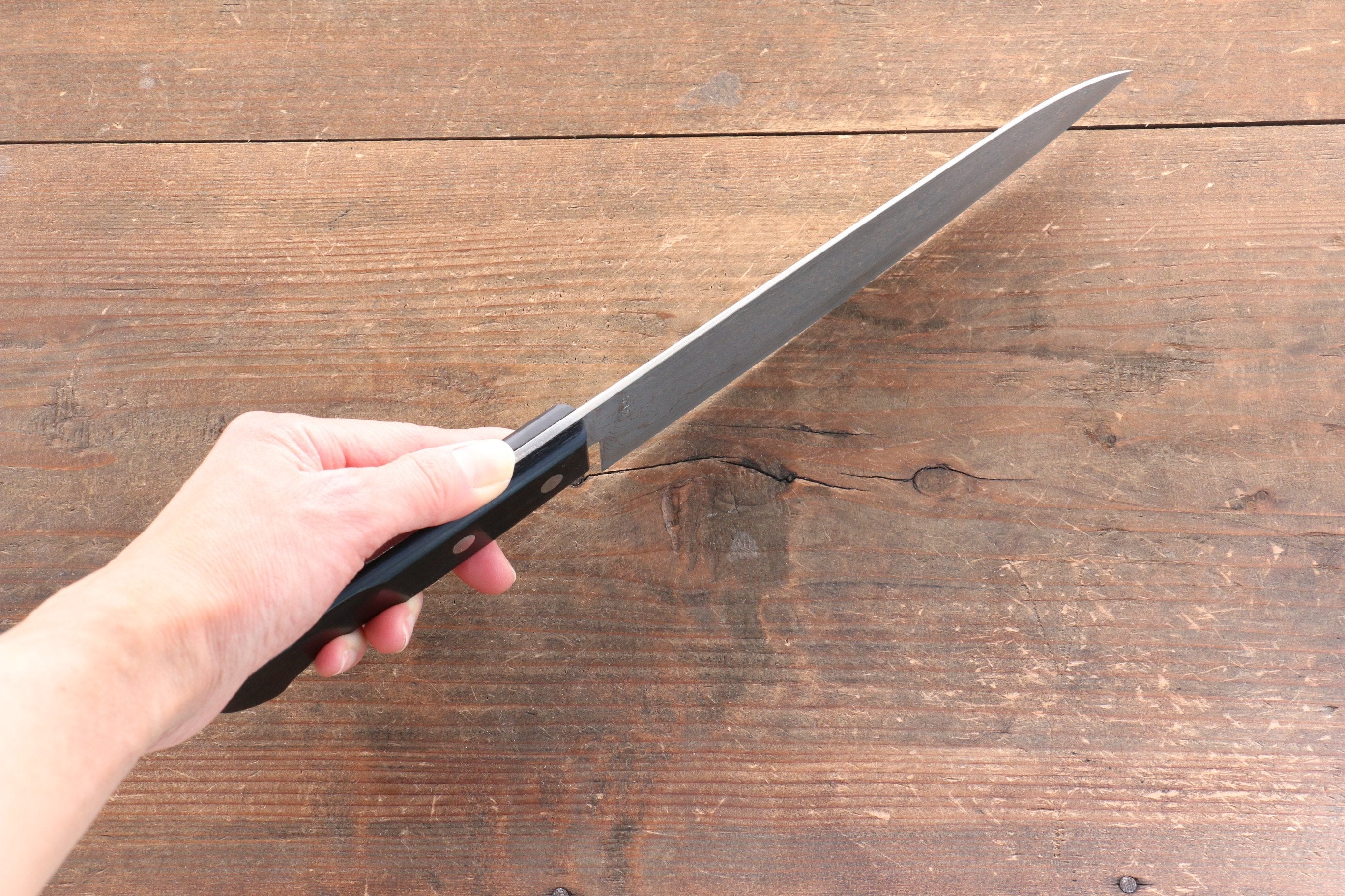 Nao Yamamoto SG2 Damascus Migaki Finished Gyuto 180mm Black Pakka wood - Seisuke Knife