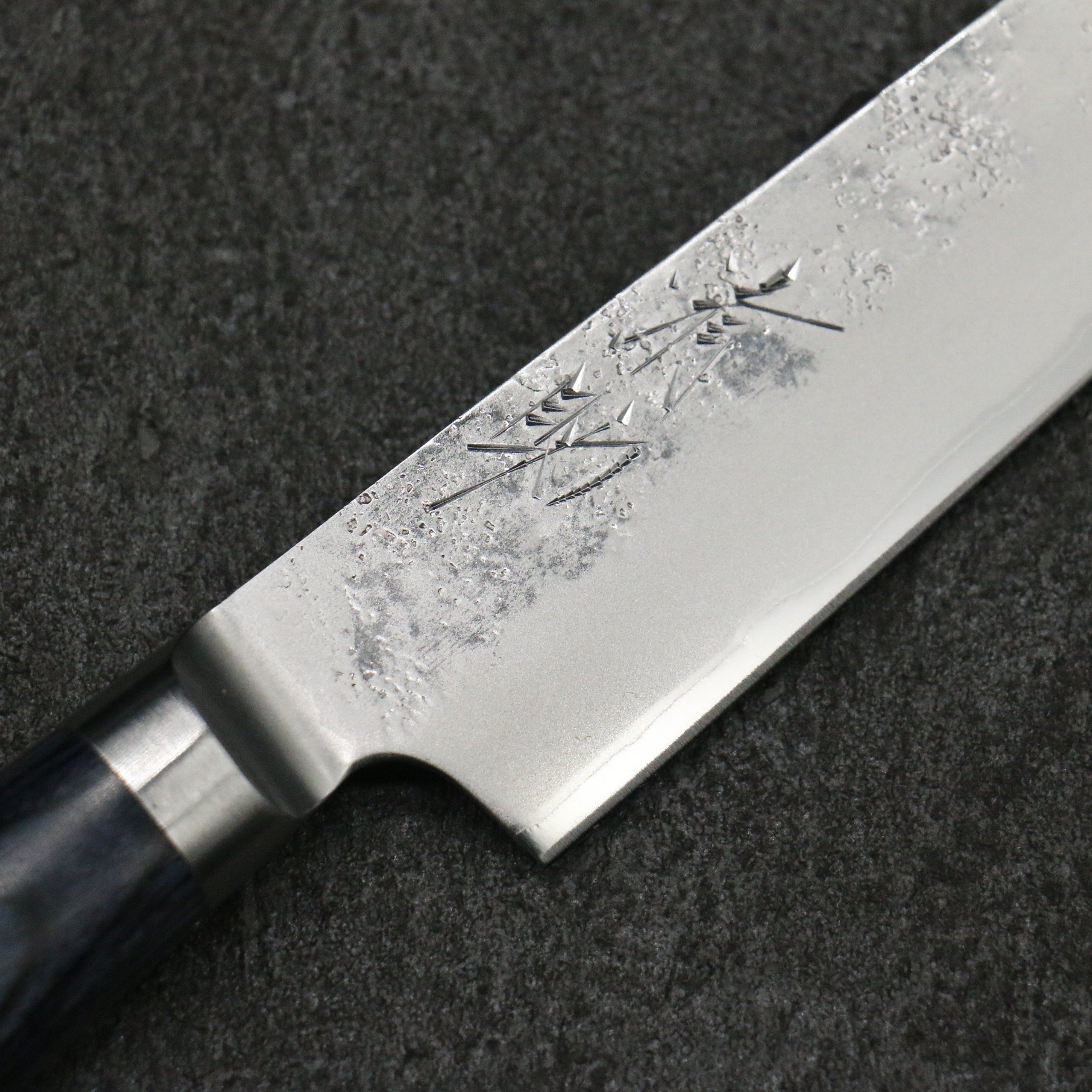 Seisuke Blue Steel No.2 Nashiji Kiritsuke Petty-Utility 145mm Navy Blue Pakkawood Handle - Seisuke Knife