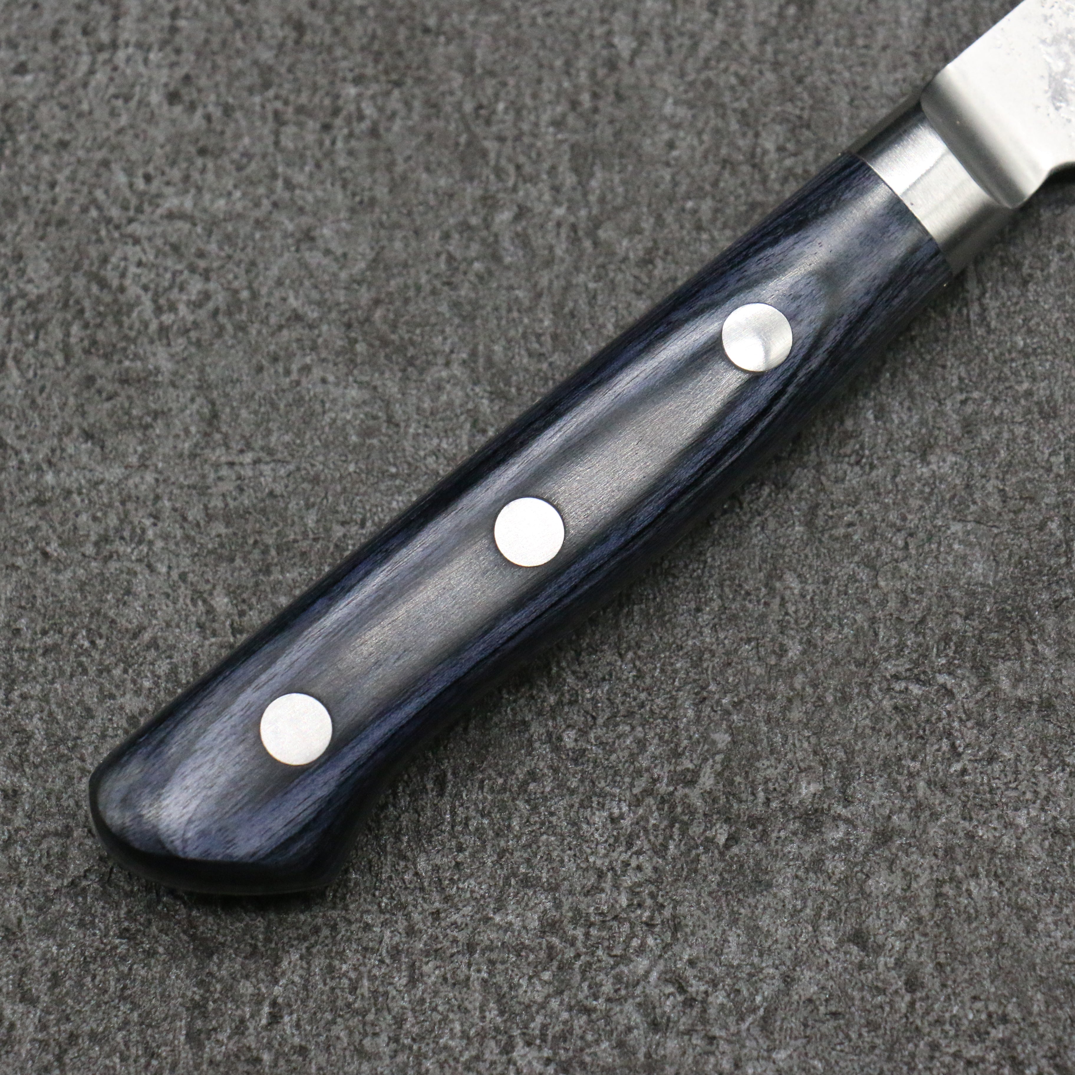 Seisuke Blue Steel No.2 Nashiji Kiritsuke Petty-Utility 145mm Navy Blue Pakkawood Handle - Seisuke Knife
