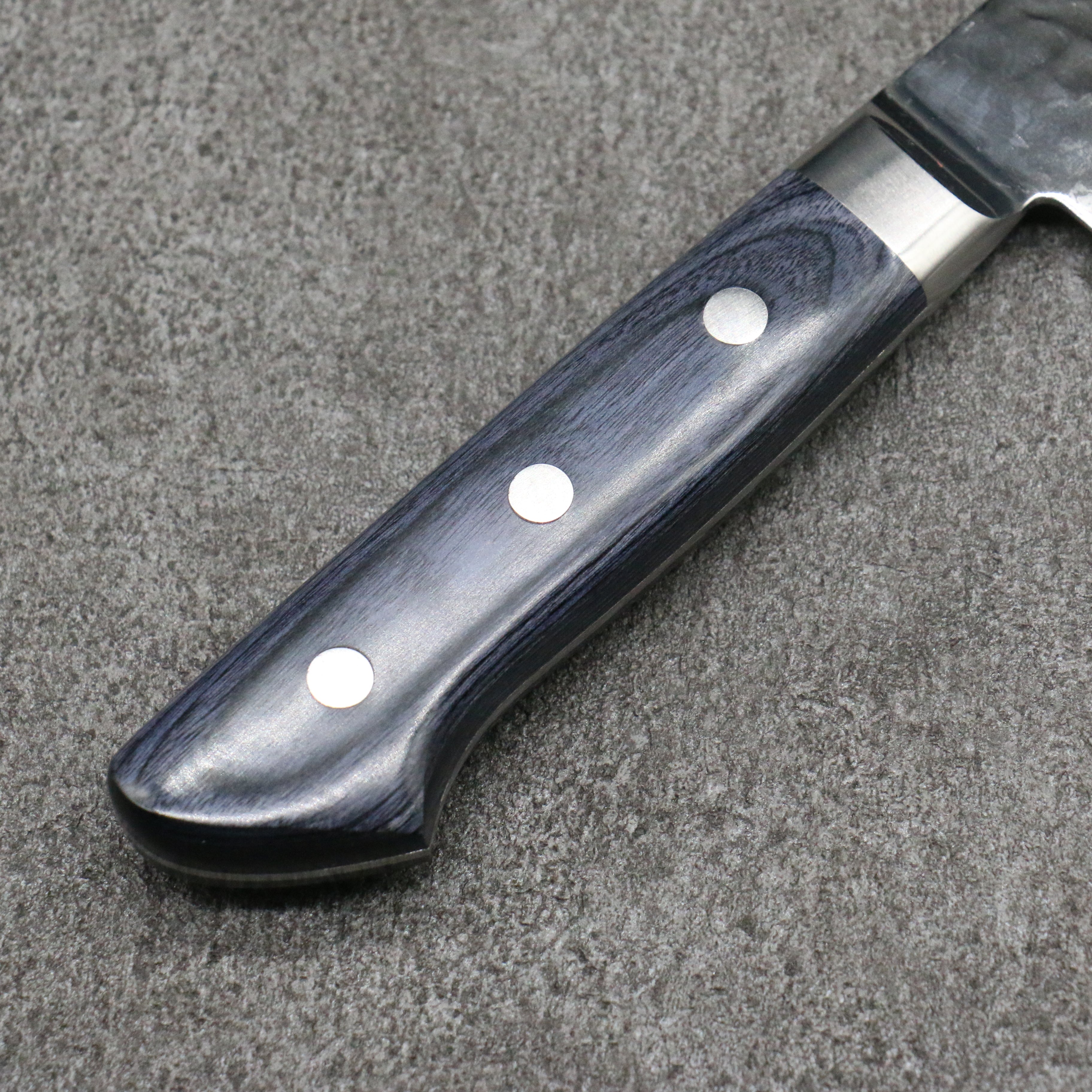 Seisuke Seiun VG10 33 Layer Damascus Santoku 180mm Navy blue Pakka wood Handle - Seisuke Knife