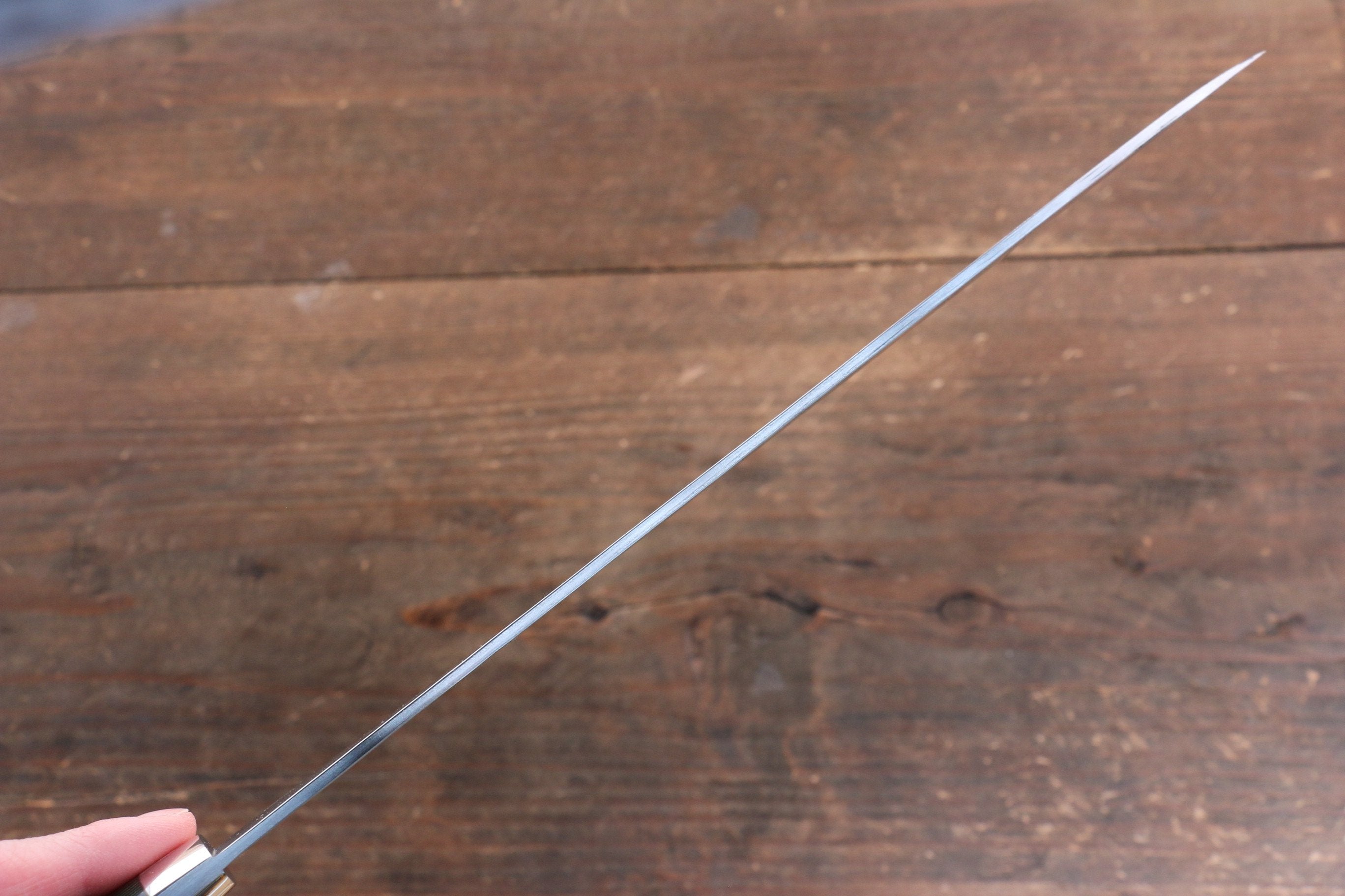 Takeshi Saji VG10 Diamond Finish Damascus Gyuto 240mm Green Micarta Handle - Seisuke Knife