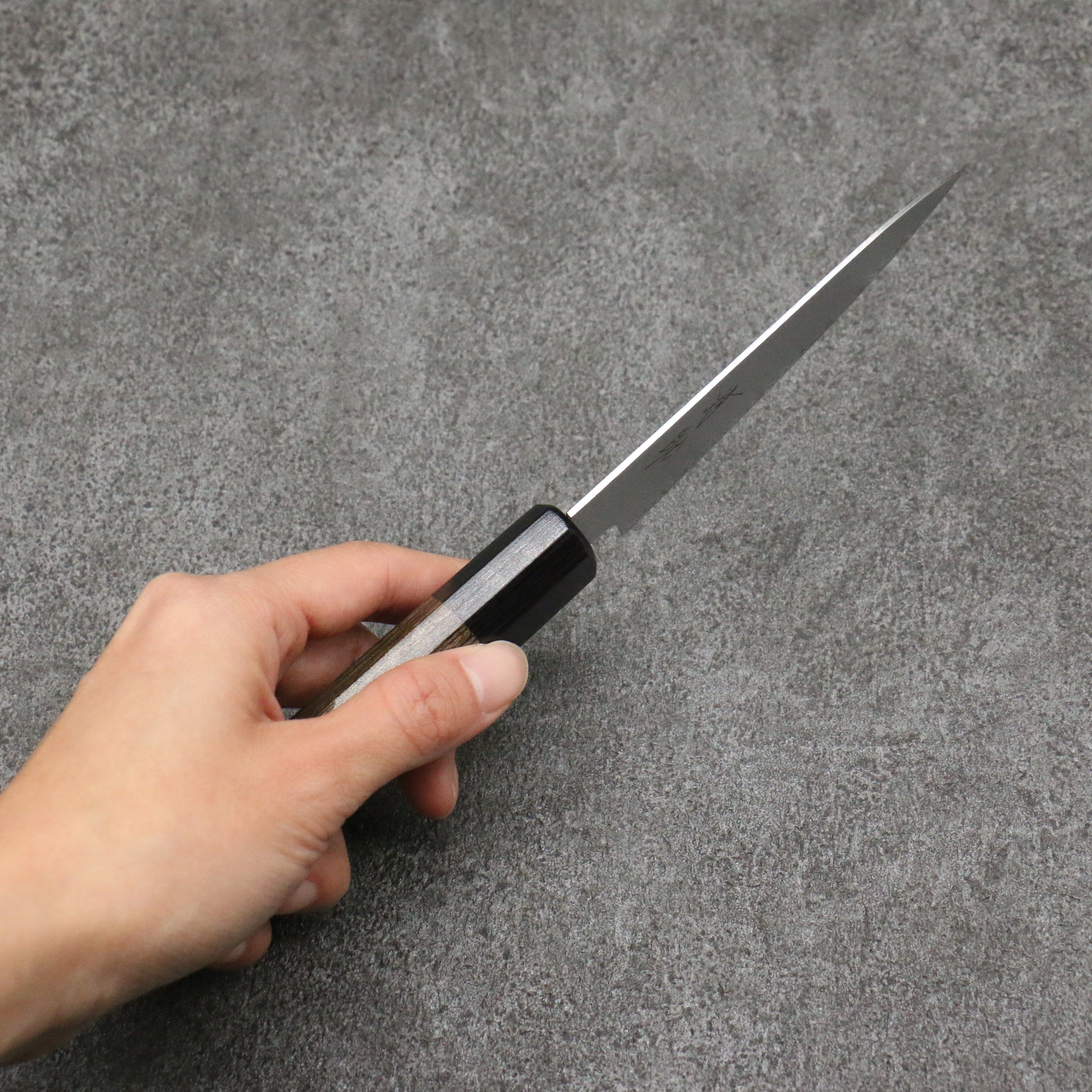 Seisuke VG10 Damascus Petty-Utility 105mm Gray Pakkawood Handle - Seisuke Knife