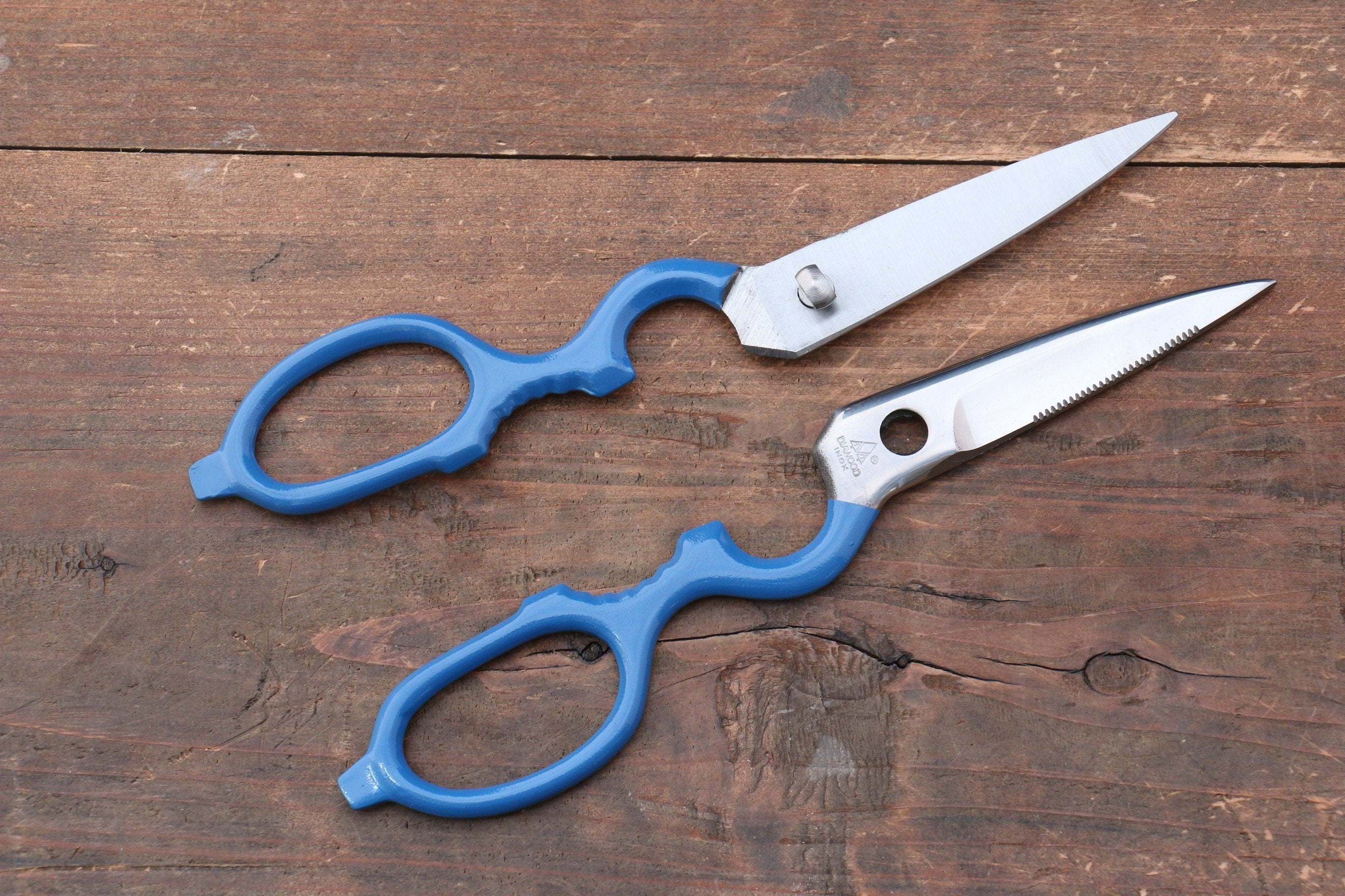 MT INOX Stainless Steel Scissors Blue Handle - Seisuke Knife