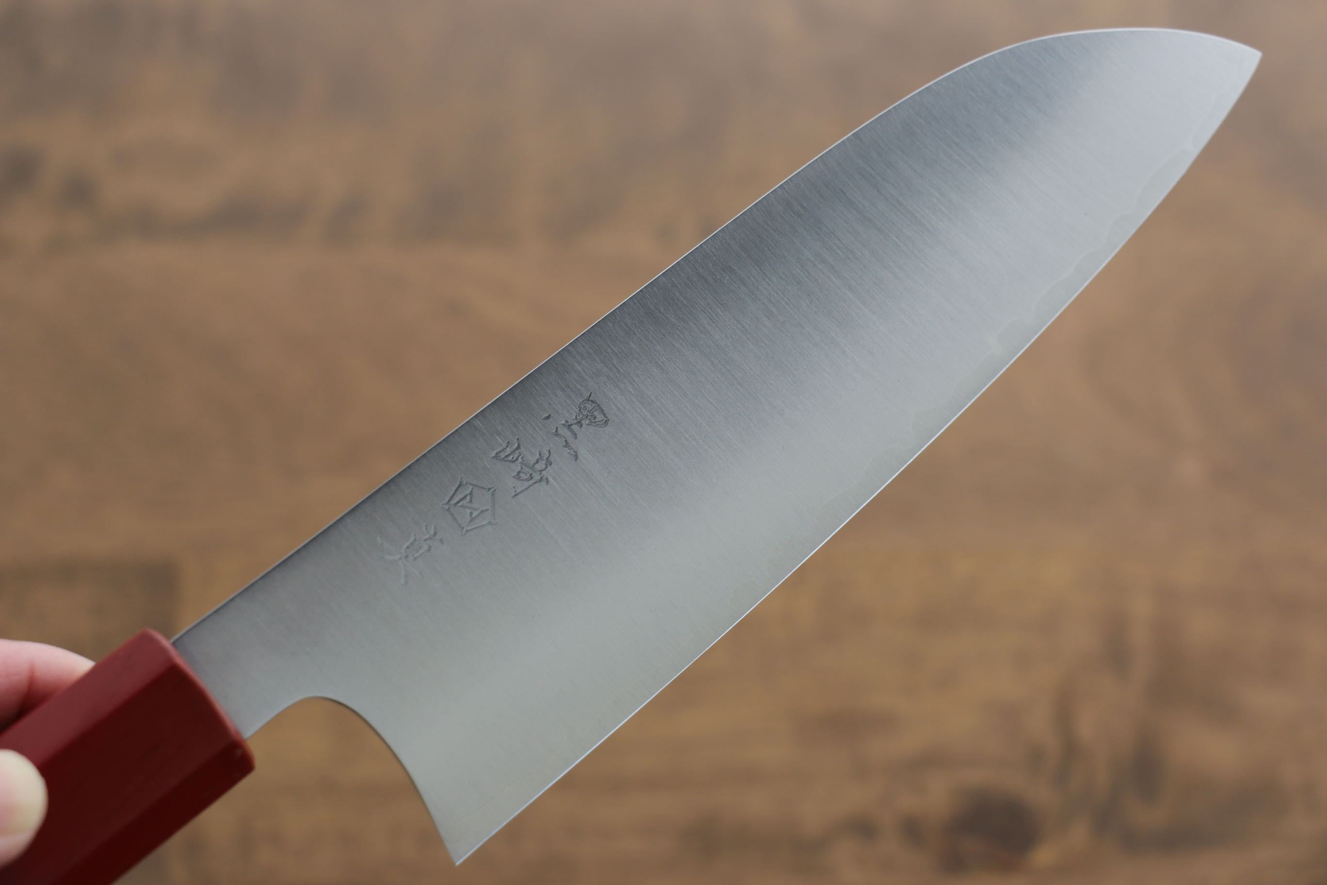 Makoto Kurosaki SG2 Migaki Finished Santoku 170mm with Red Lacquered Handle - Seisuke Knife