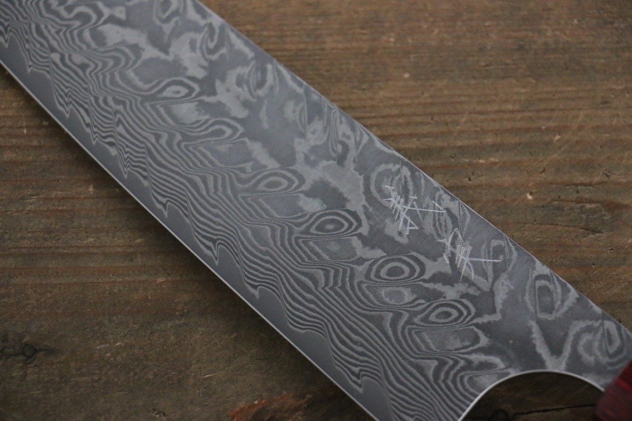 Yoshimi Kato SG2 Damascus Bunka 170mm Honduras (ferrule: Red Pakka wood) Handle - Seisuke Knife