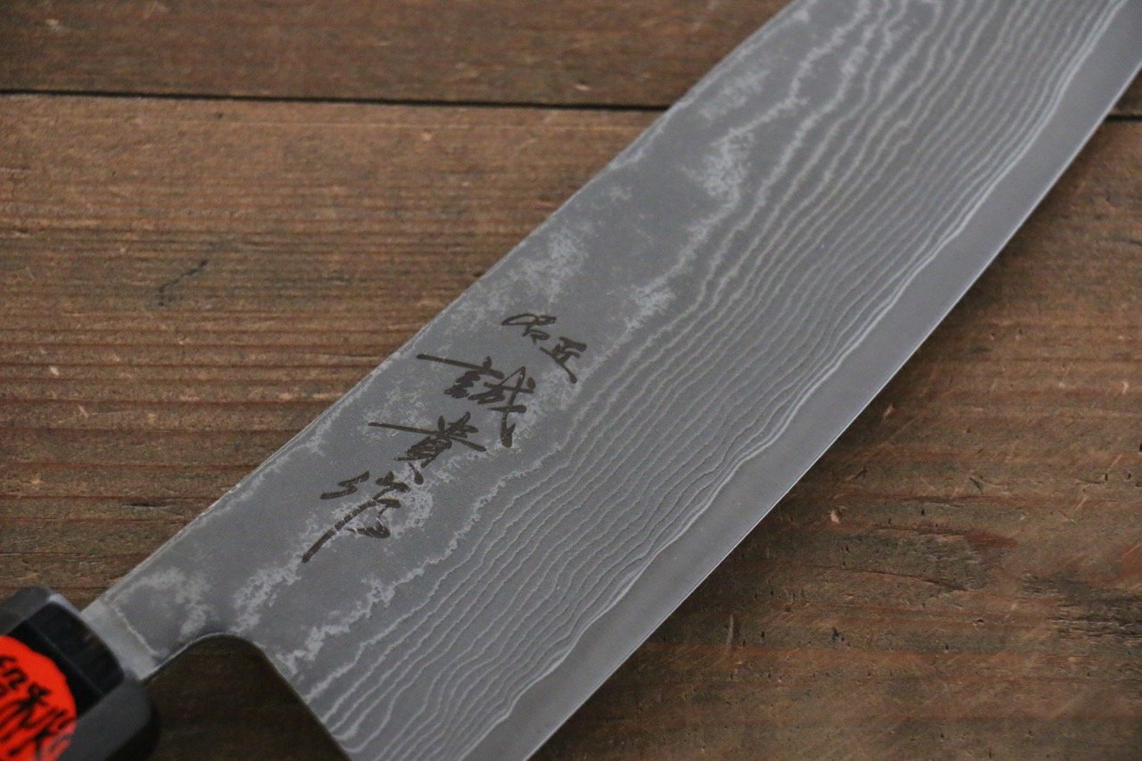 Shigeki Tanaka SG2 Black Damascus Santoku Japanese Chef Knife 165mm - Seisuke Knife