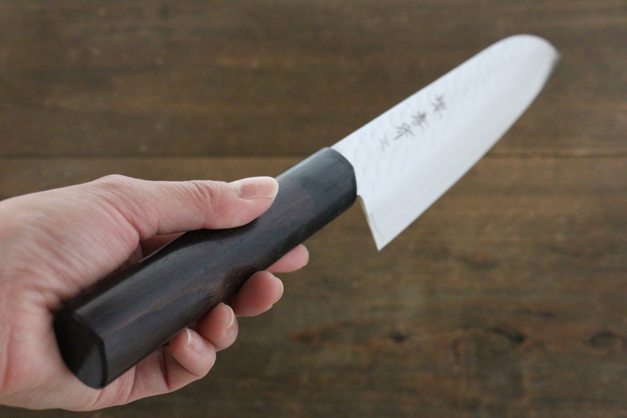 Sakai Takayuki 45 Layer Damascus Japanese Chef's Santoku Knife 180mm with Shitan Handle - Seisuke Knife