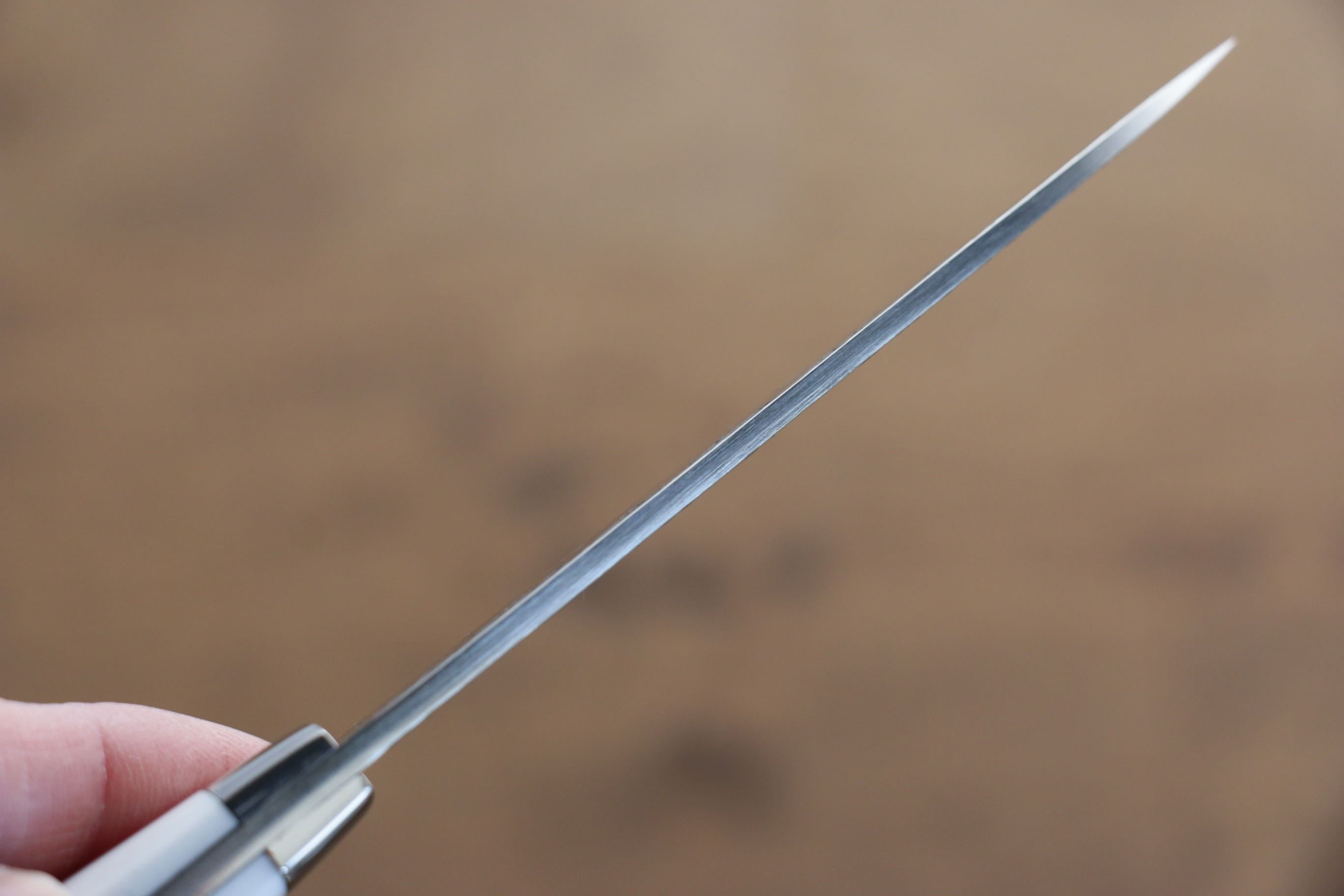 Kazuo Nomura VG10 Damascus Petty-Utility 100mm White Stone Handle - Seisuke Knife