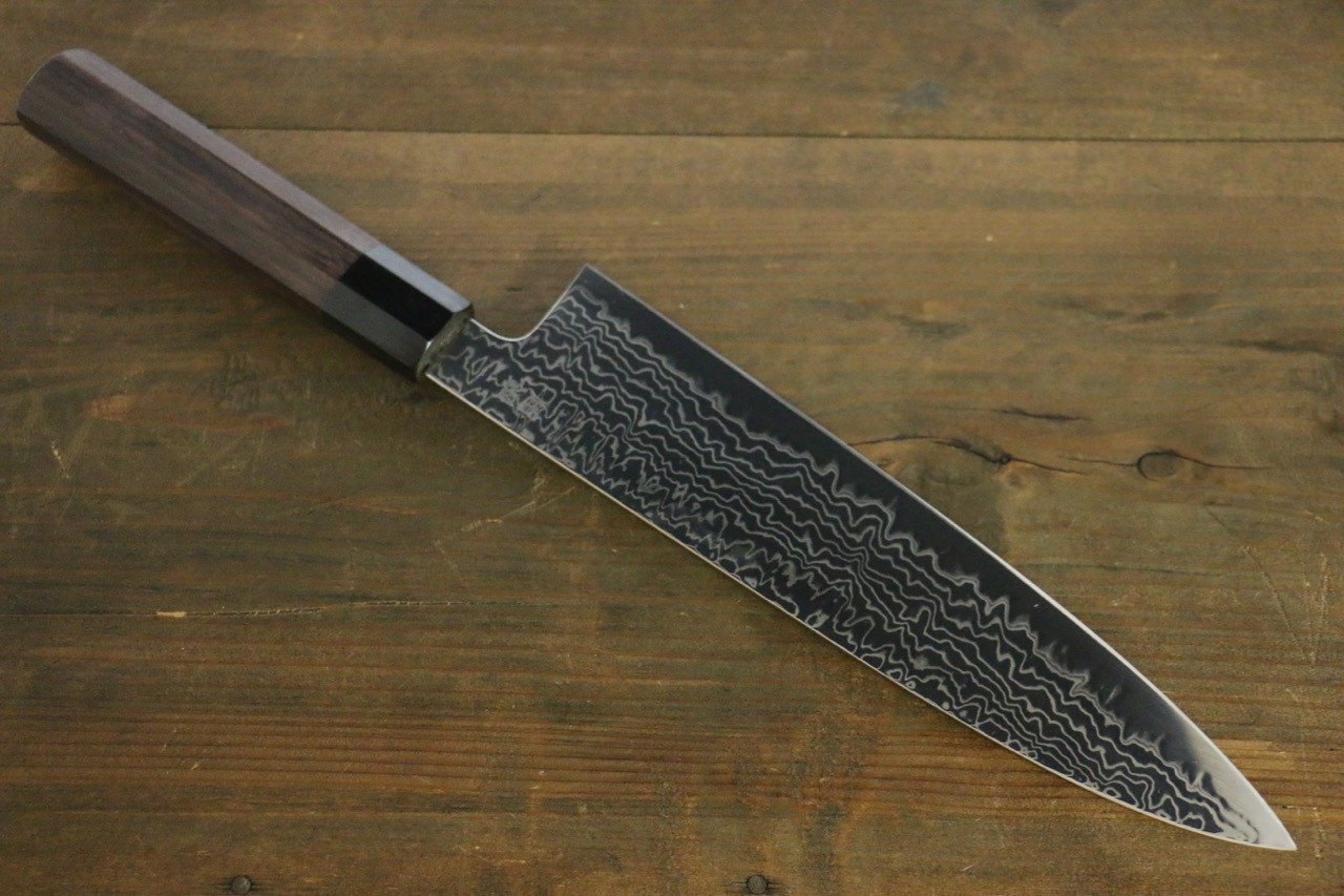 Sukenari ZDP189 Damascus Gyuto 210mm with Shitan Handle - Seisuke Knife