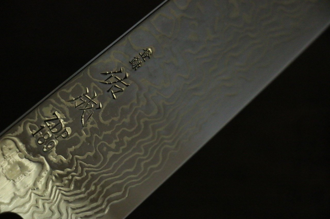 Sukenari ZDP189 Damascus Gyuto 210mm with Shitan Handle - Seisuke Knife