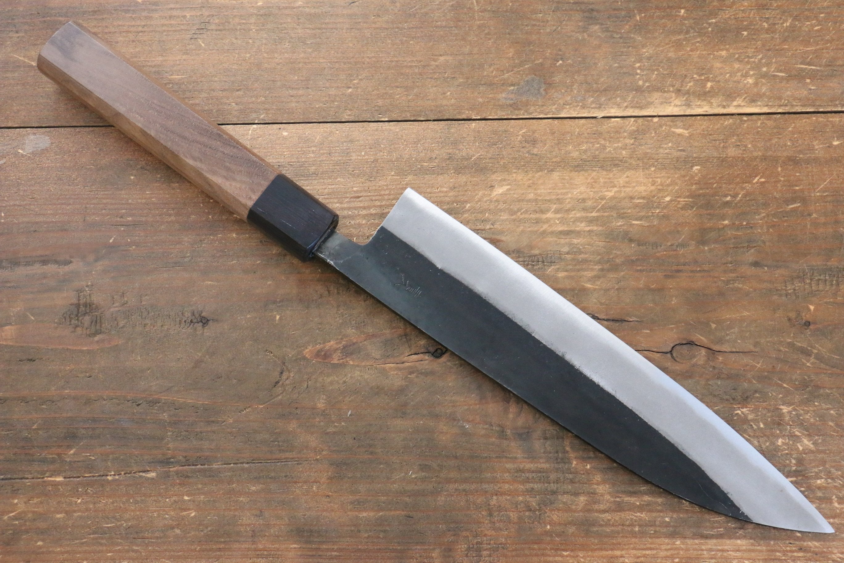 Sakai Takayuki Blue Steel No.2 Kurouchi Gyuto 210mm Walnut Handle - Seisuke Knife