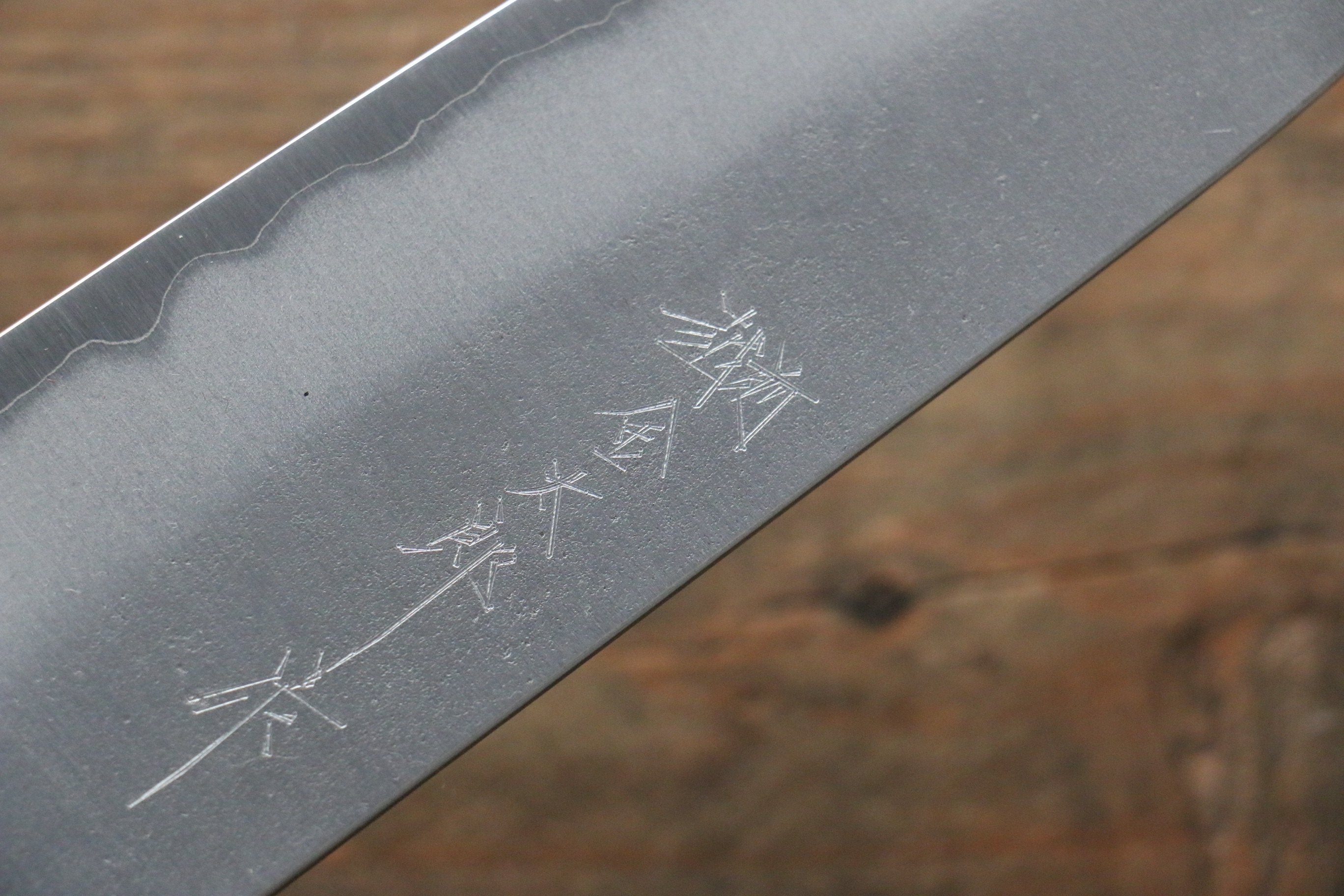 Yoshimi Kato Blue Super Nashiji Santoku 170mm with Red Honduras Handle - Seisuke Knife