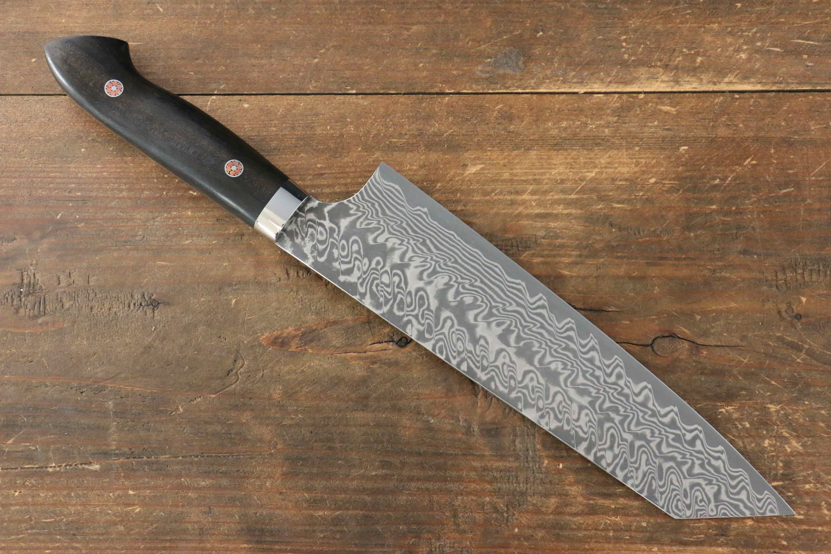 Yoshimi Kato SG2 Damascus Bunka 200mm with Black Persimmon Handle - Seisuke Knife