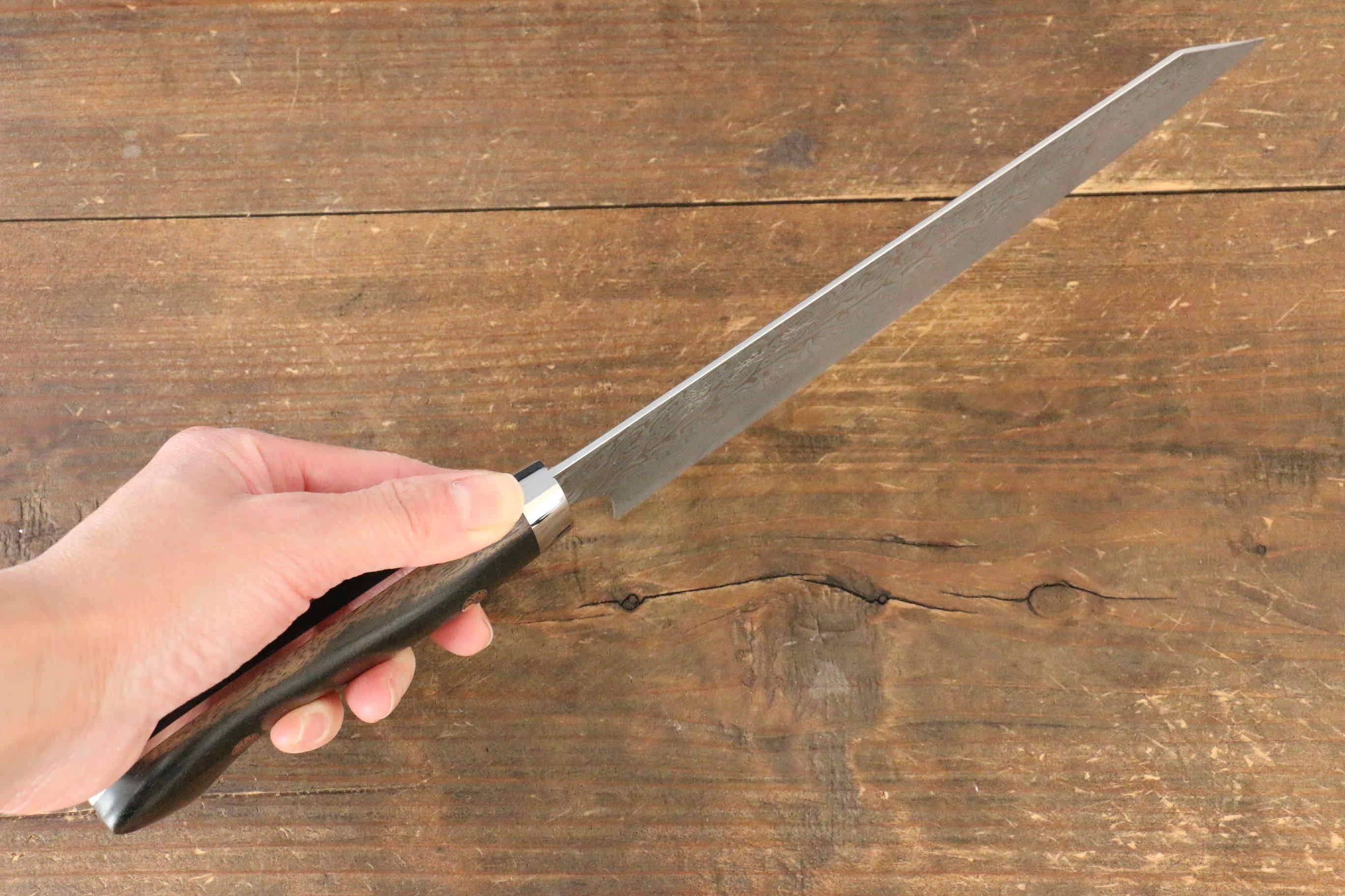 Yoshimi Kato SG2 Damascus Bunka 200mm with Black Persimmon Handle - Seisuke Knife