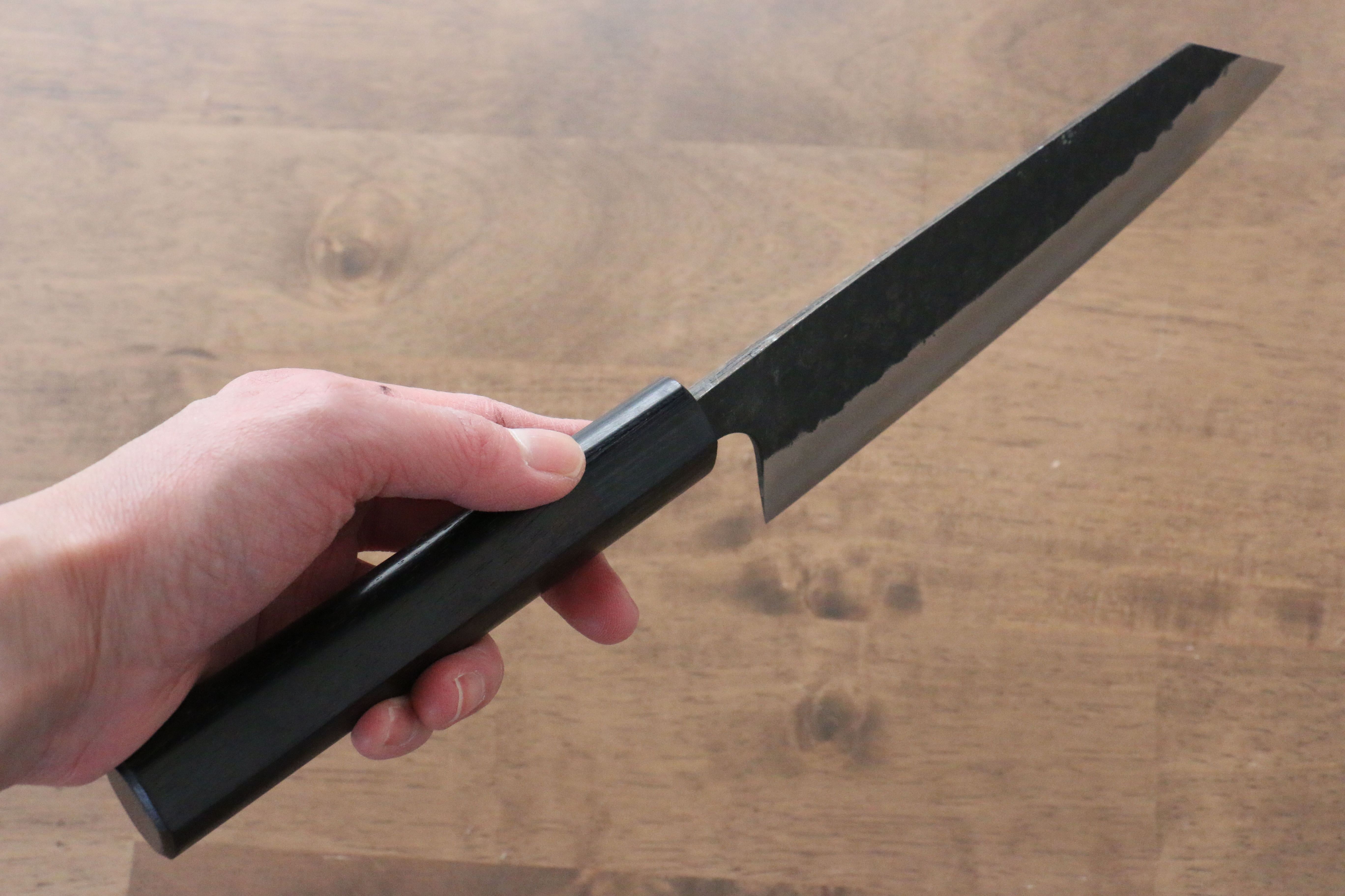 Anryu Blue Super Hammered Kurouchi Bunka 165mm Shitan Handle - Seisuke Knife