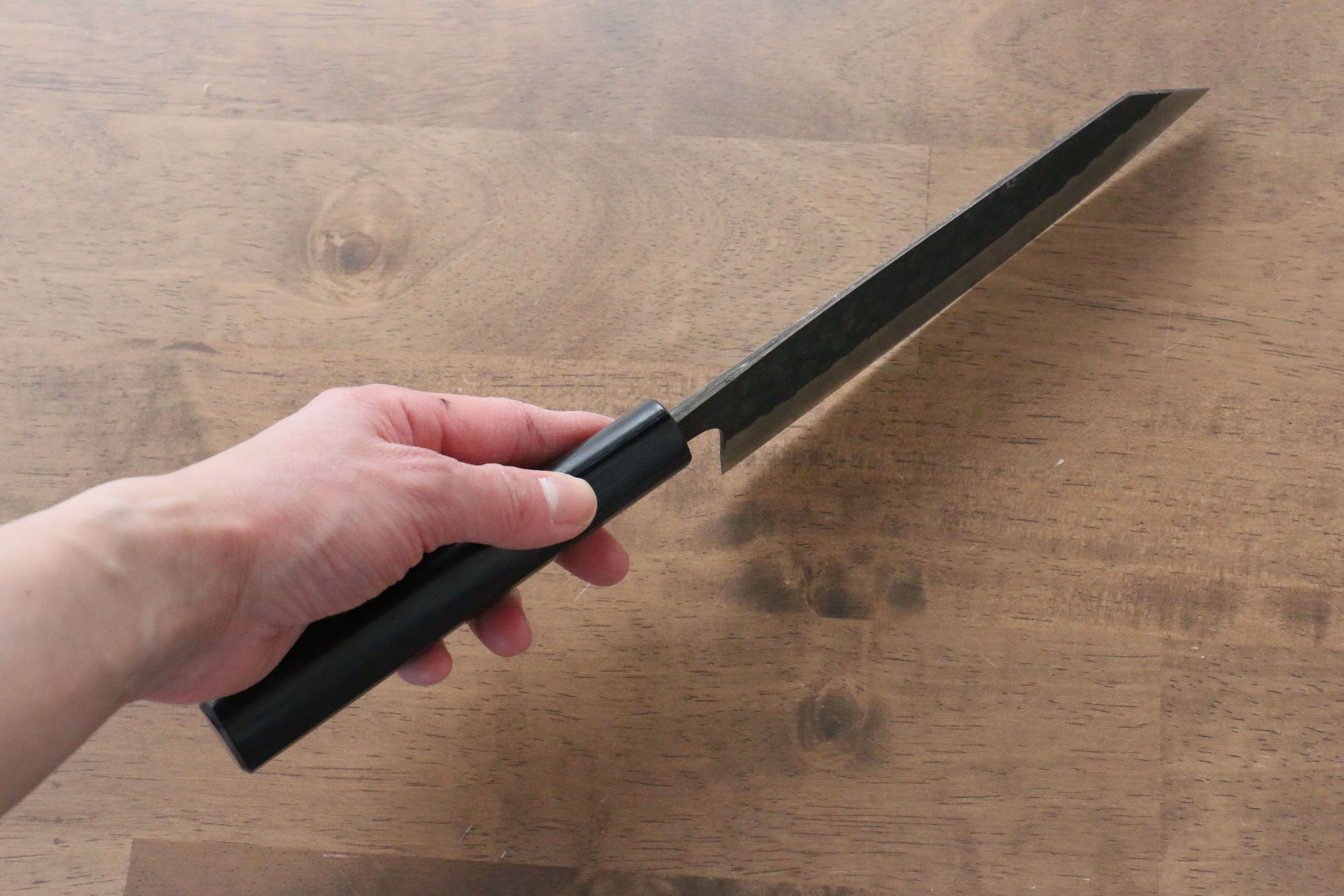 Anryu Blue Super Hammered Kurouchi Bunka 165mm Shitan Handle - Seisuke Knife