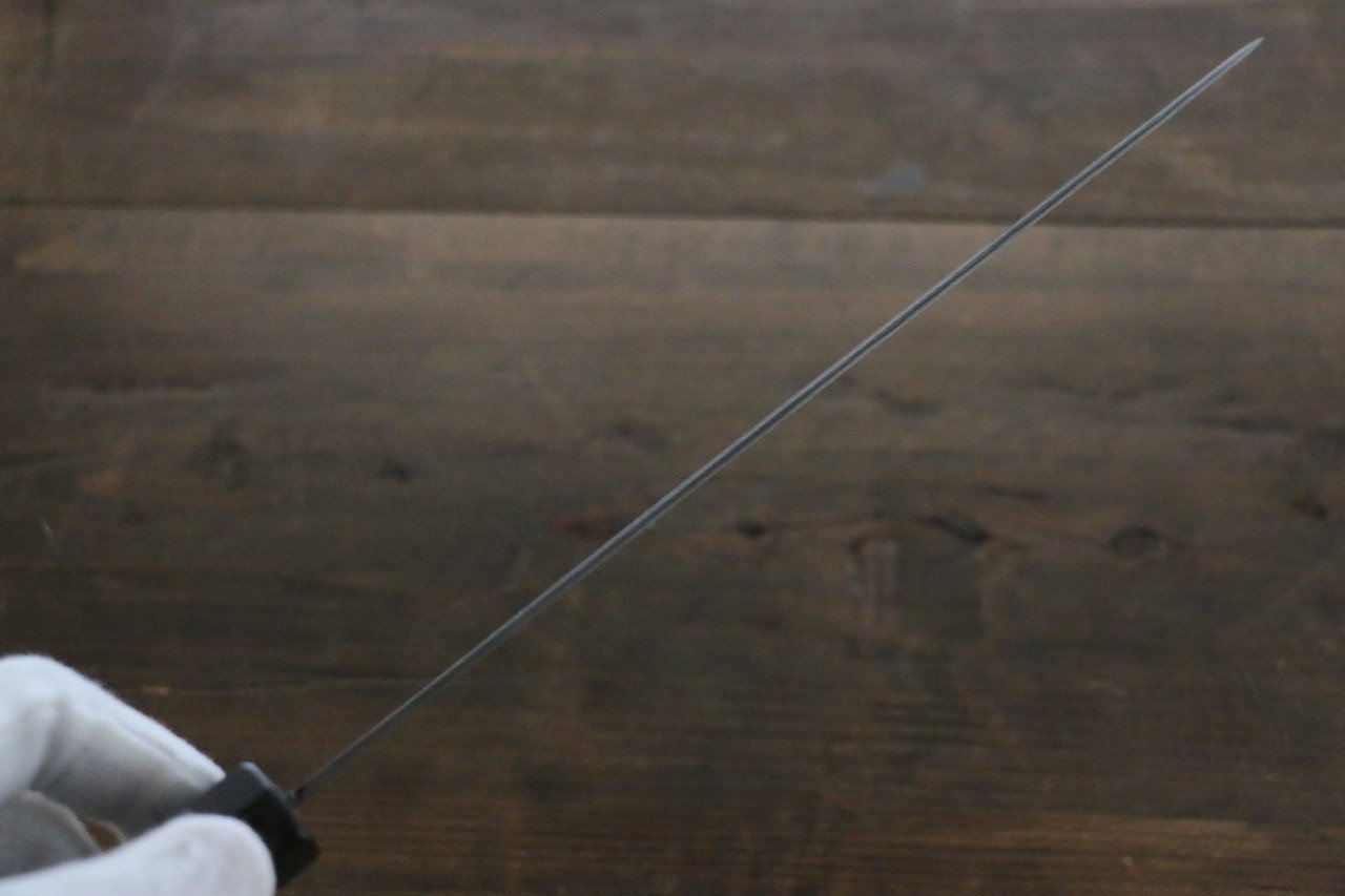Takeshi Saji SG2 Black Damascus Gyuto 210mm Ebony Wood (with Silver Ring) Handle - Seisuke Knife