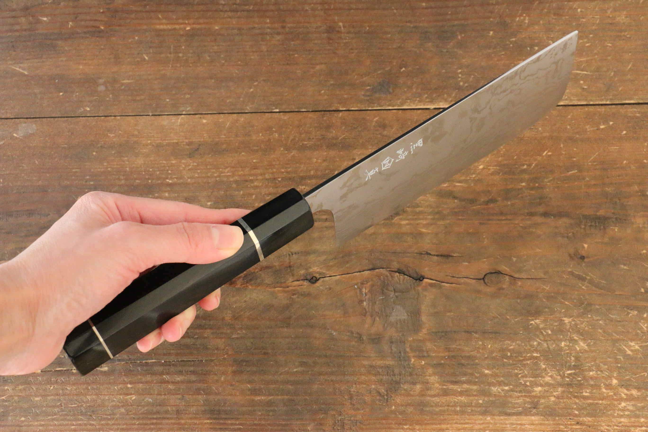 Makoto Kurosaki VG10 Damascus Nakiri 165mm Ebony & Double Ring Handle - Seisuke Knife