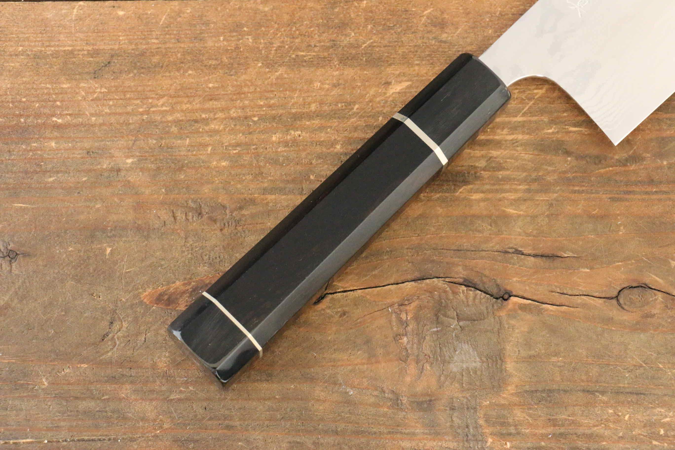 Makoto Kurosaki VG10 Damascus Nakiri 165mm Ebony & Double Ring Handle - Seisuke Knife