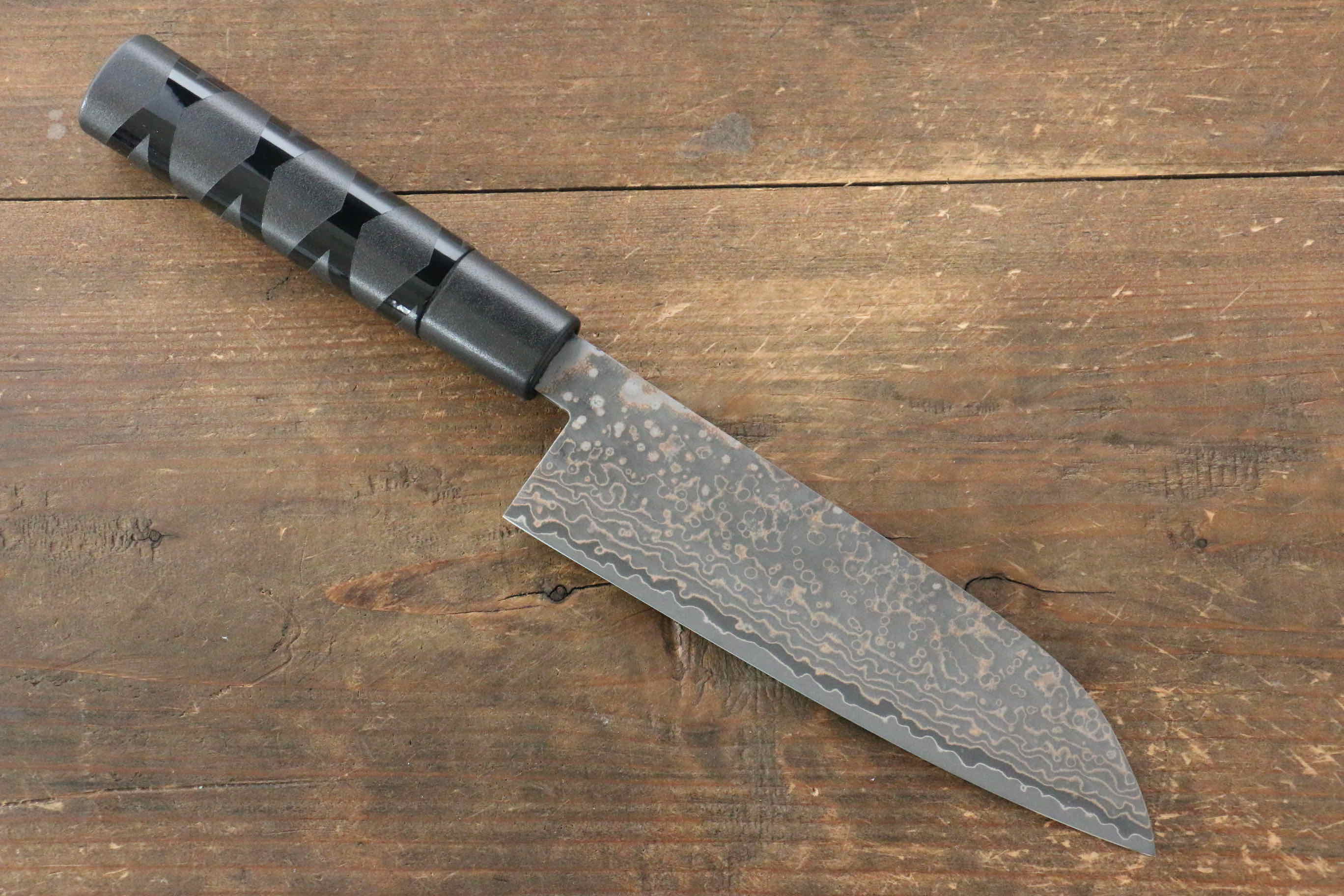 Takeshi Saji VG10 Santoku 165mm Black Plastic Handle - Seisuke Knife
