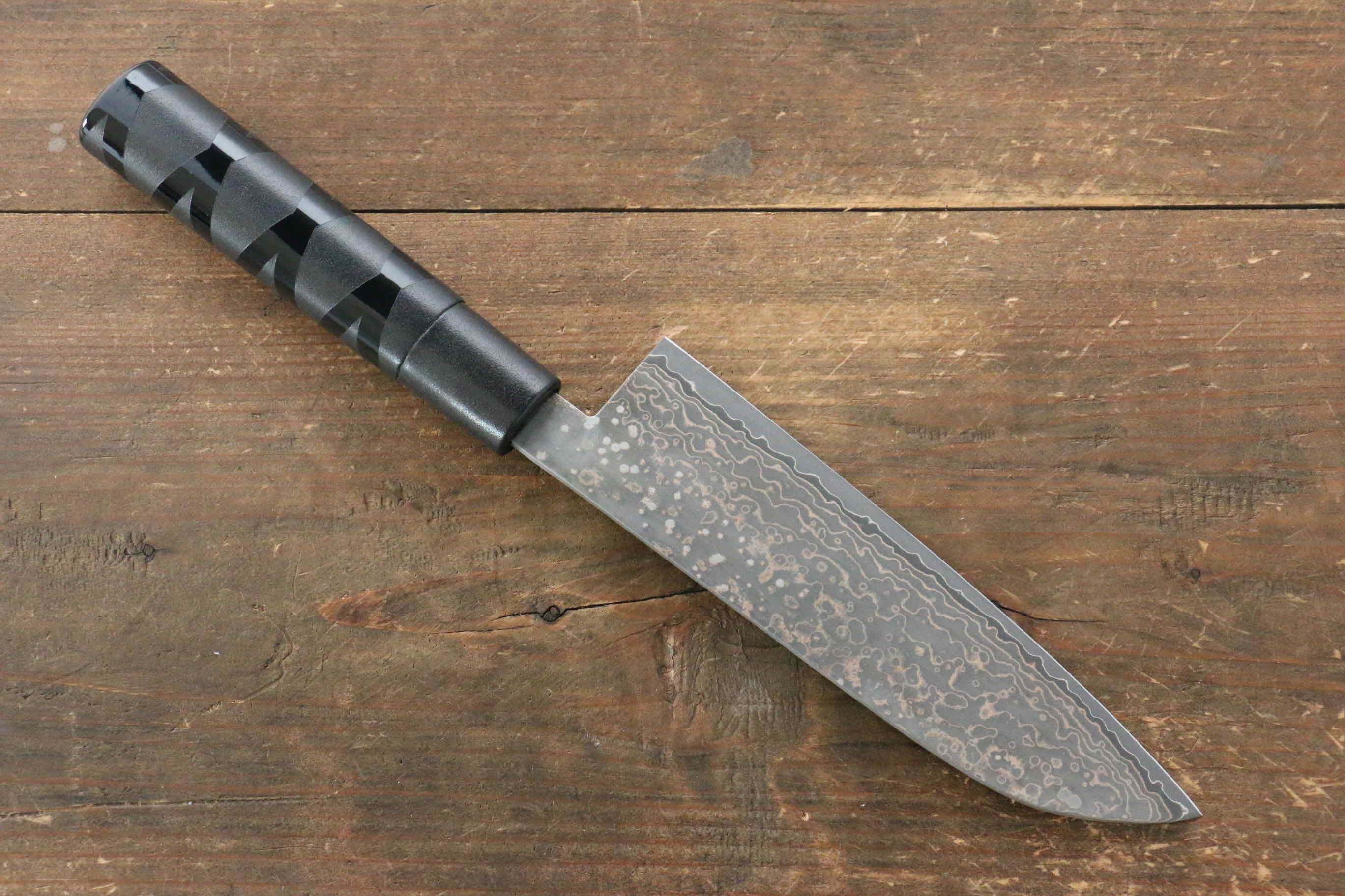 Takeshi Saji VG10 Santoku 165mm Black Plastic Handle - Seisuke Knife