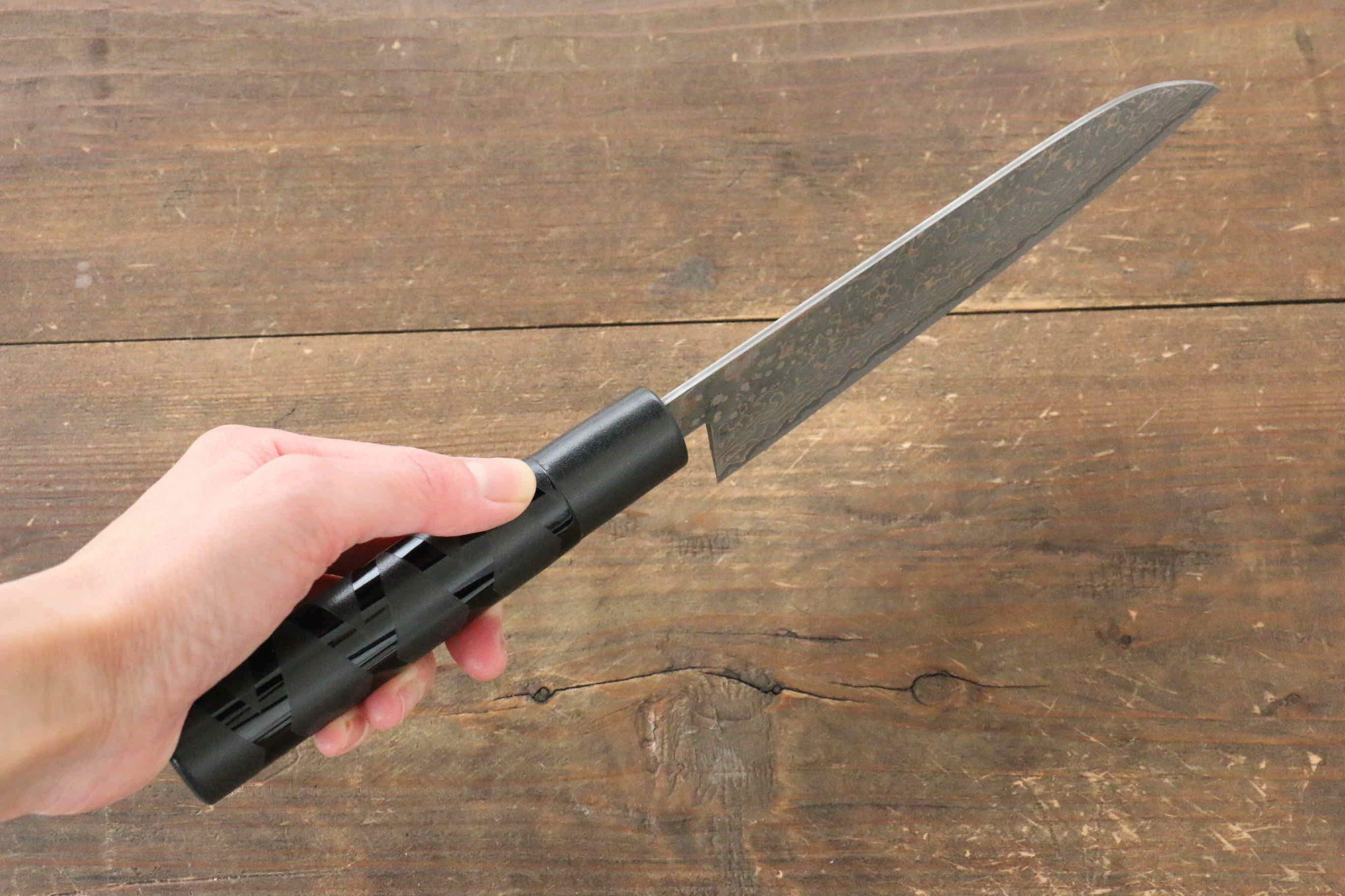 Takeshi Saji VG10 Santoku 165mm Black Plastic Handle - Seisuke Knife