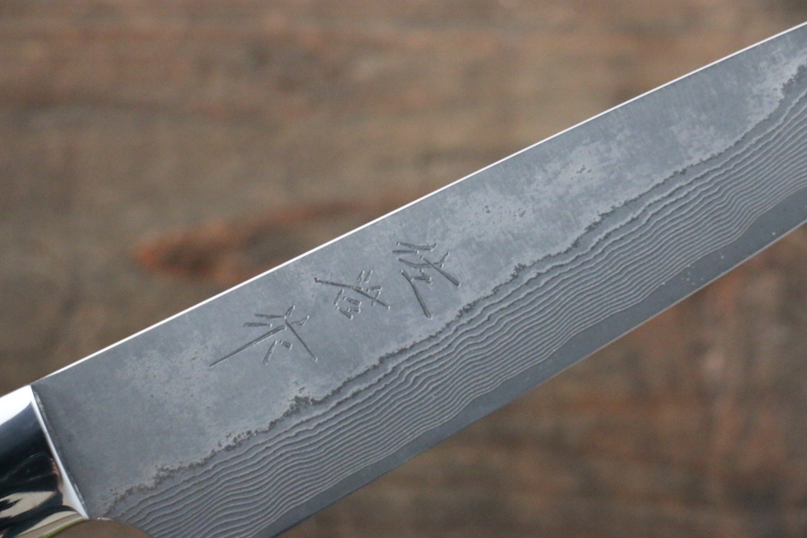 Takeshi Saji VG10 Black Damascus Petty-Utility 135mm Black Micarta Handle with Sheath - Seisuke Knife