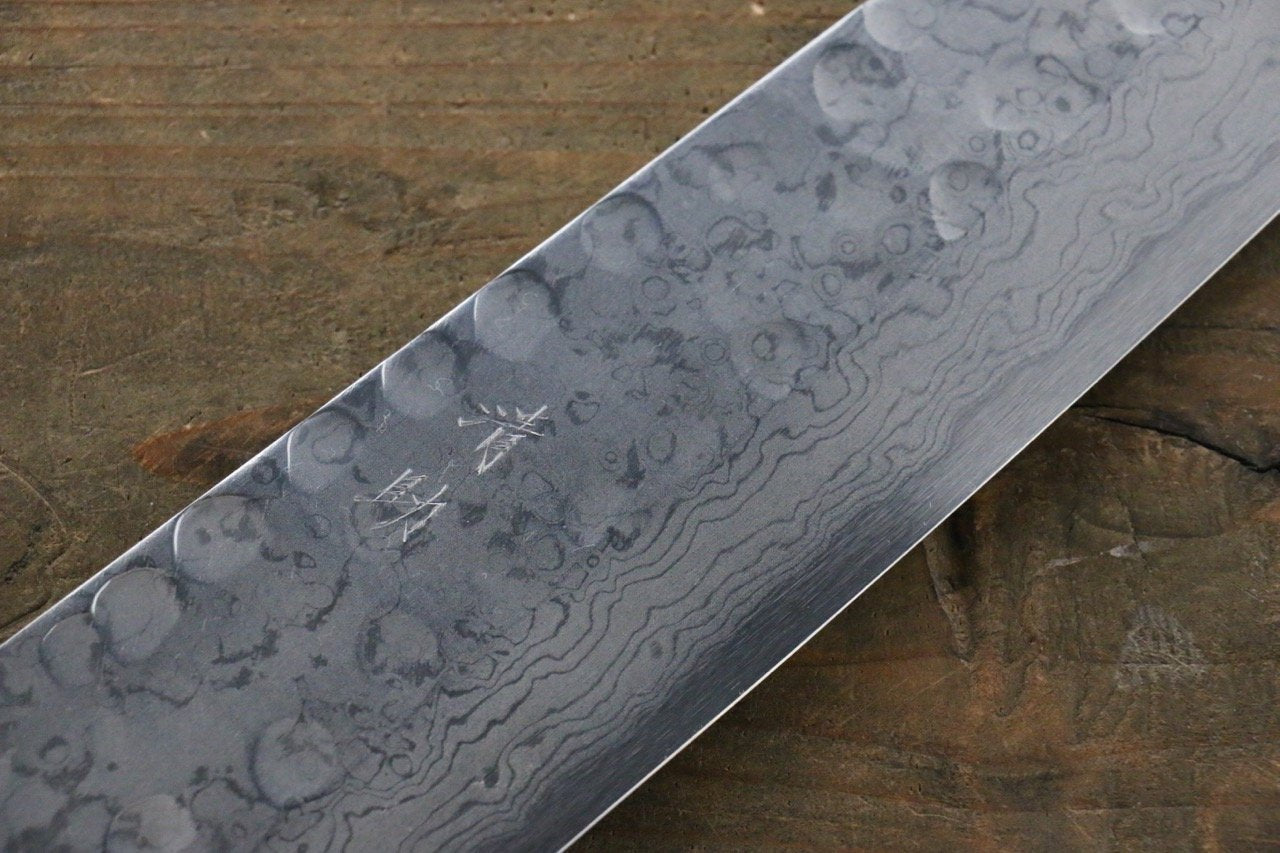 Seisuke Blue Steel No.2 Hammered Damascus Gyuto 240mm Shitan Handle - Seisuke Knife