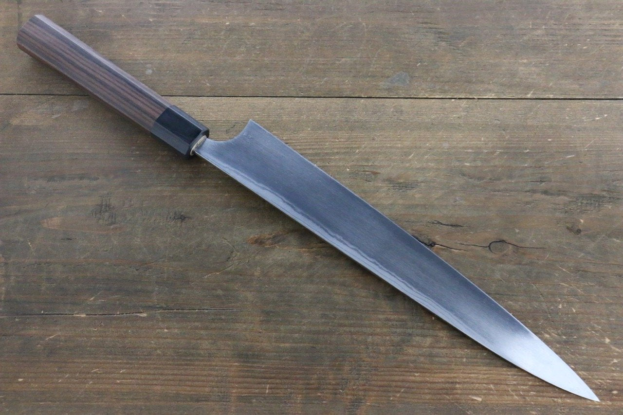 Seisuke Blue Steel No.2 Hammered Damascus Yanagiba 270mm Shitan Handle - Seisuke Knife