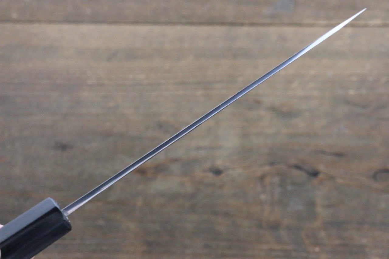 Seisuke Blue Steel No.2 Hammered Kurouchi Petty-Utility 150mm Shitan Handle - Seisuke Knife