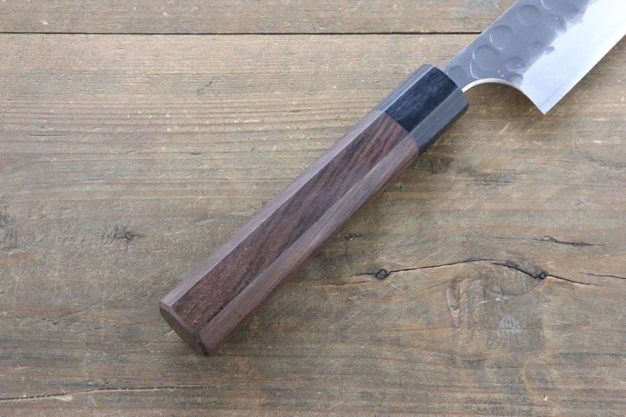 Seisuke Blue Steel No.2 Hammered Kurouchi Yanagiba 270mm Shitan Handle - Seisuke Knife