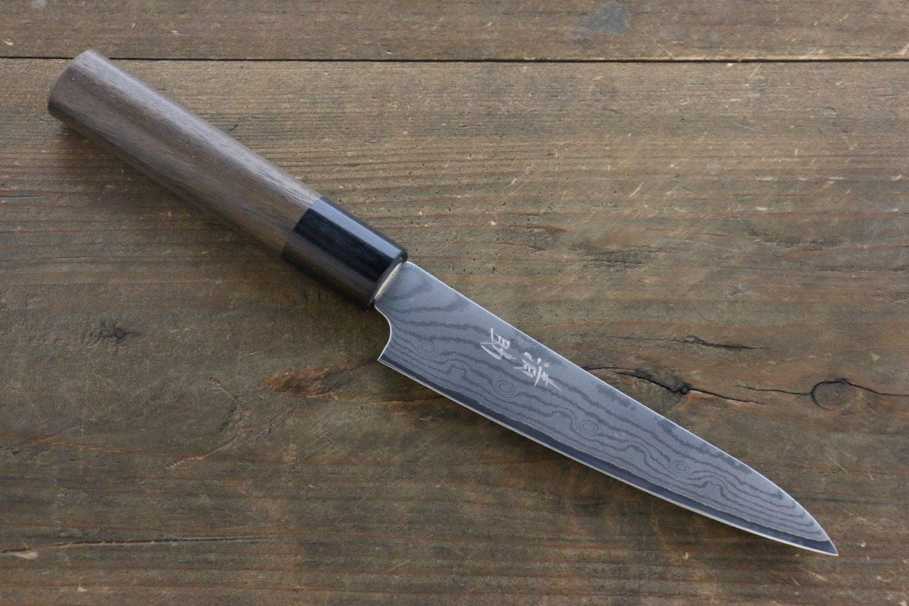 Seisuke VG10 37 Layer Damascus Petty-Utility 130mm Shitan Handle - Seisuke Knife