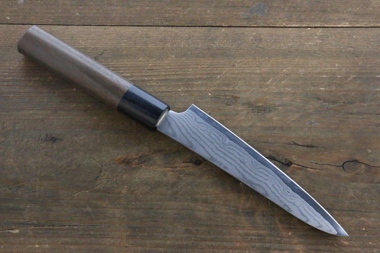 Seisuke VG10 37 Layer Damascus Petty-Utility 130mm Shitan Handle - Seisuke Knife
