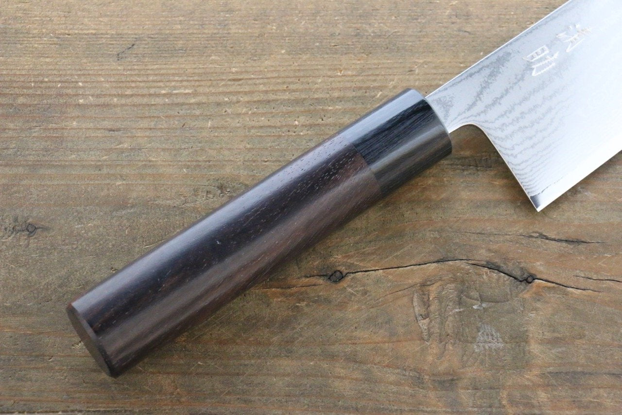 Seisuke VG10 63 Layer Damascus Santoku 165mm Shitan Handle - Seisuke Knife