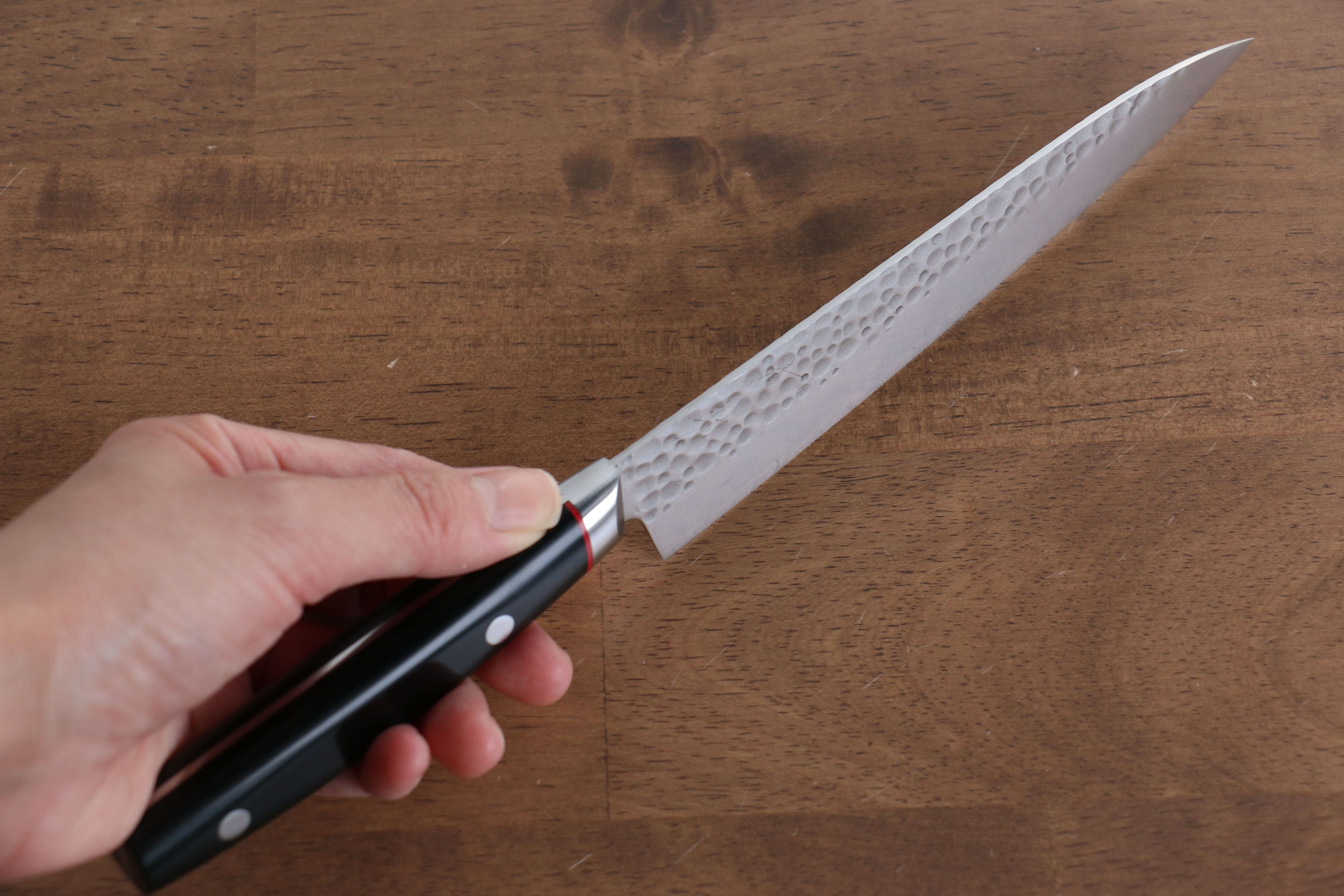 Seisuke PRO-J VG10 Hammered Petty-Utility 150mm Black Micarta Handle - Seisuke Knife