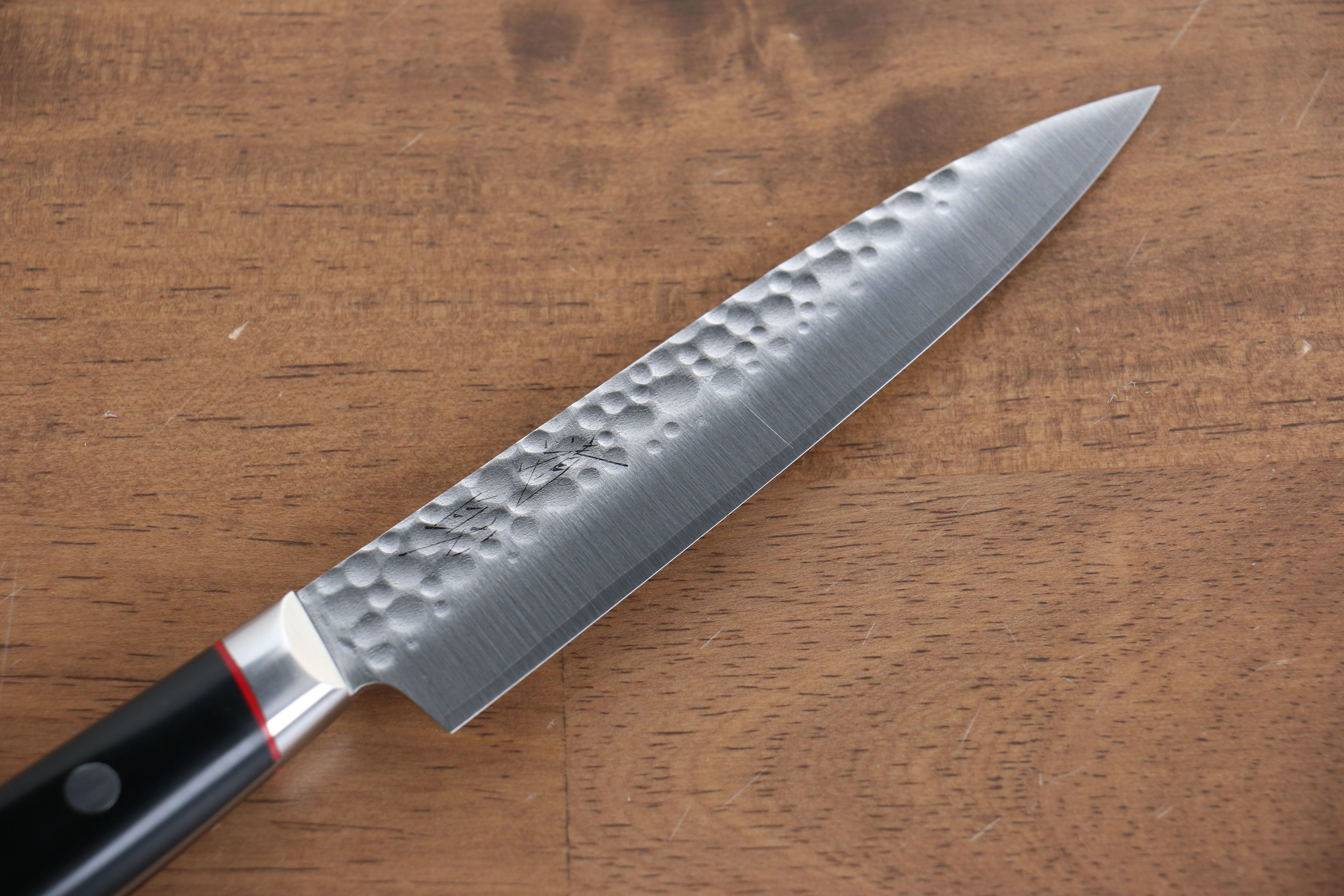 Seisuke PRO-J VG10 Hammered Petty-Utility 120mm Black Micarta Handle - Seisuke Knife