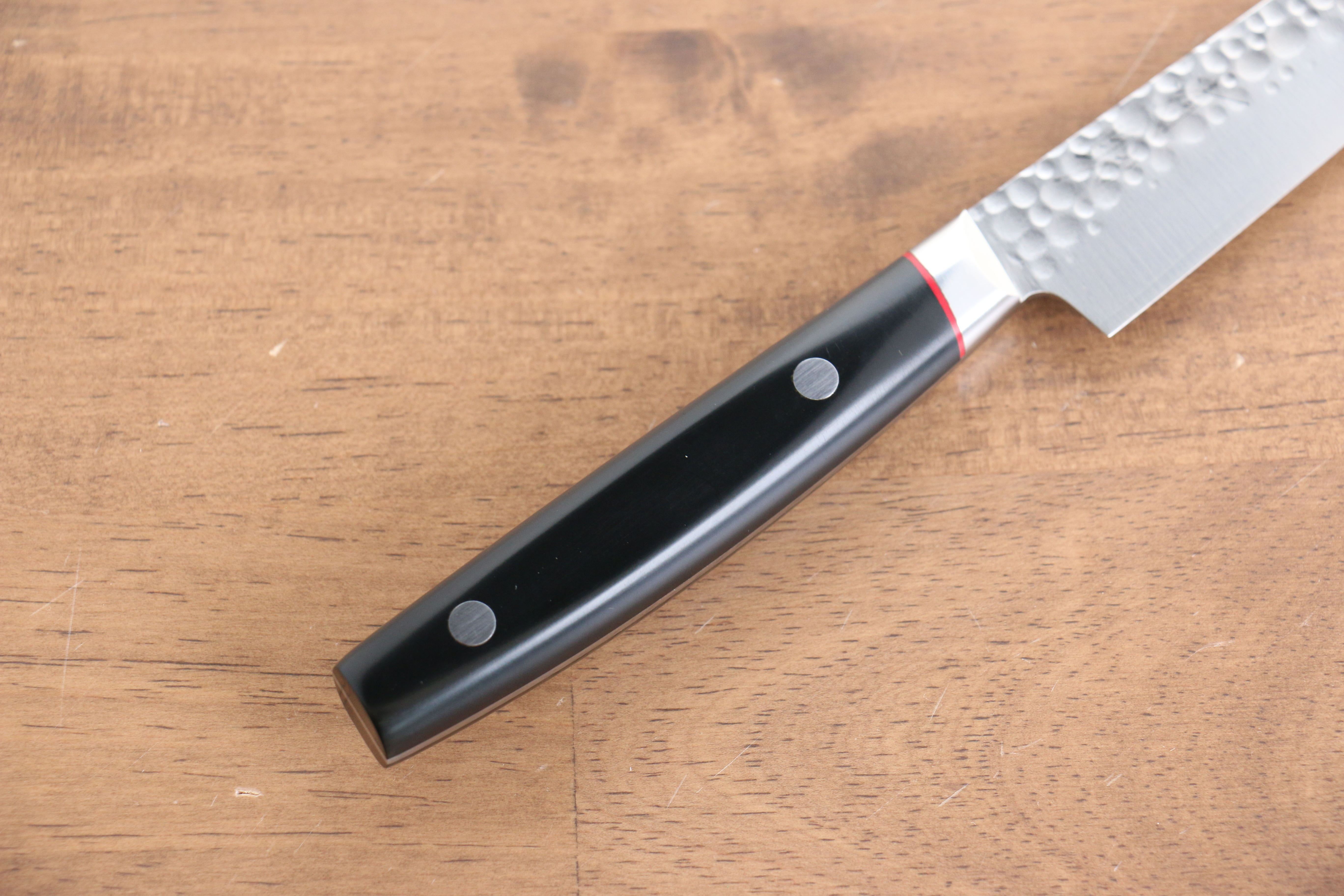 Seisuke PRO-J VG10 Hammered Petty-Utility 120mm Black Micarta Handle - Seisuke Knife
