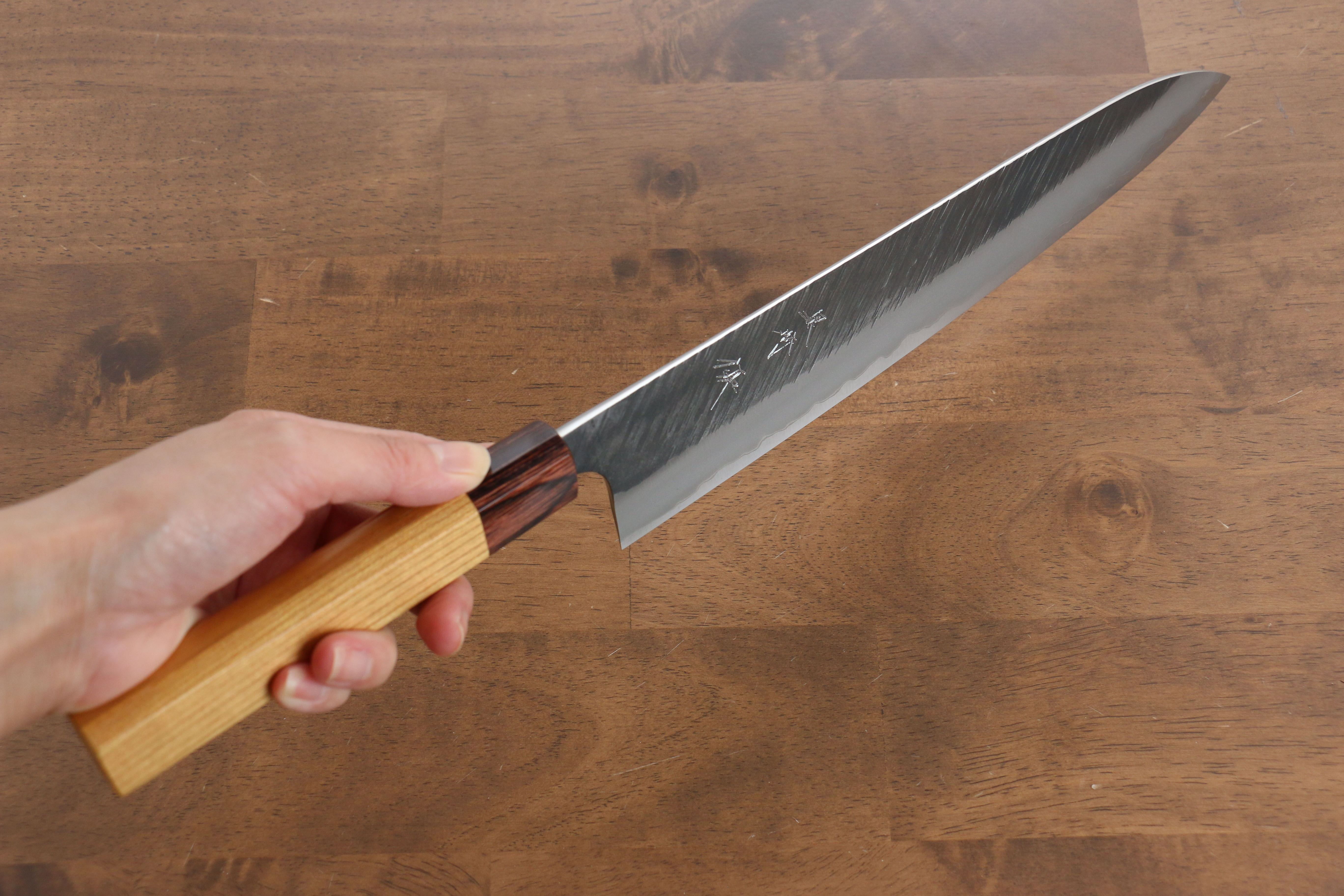 Yu Kurosaki Fujin Blue Super Hammered Gyuto 270mm Keyaki Elm Handle - Seisuke Knife