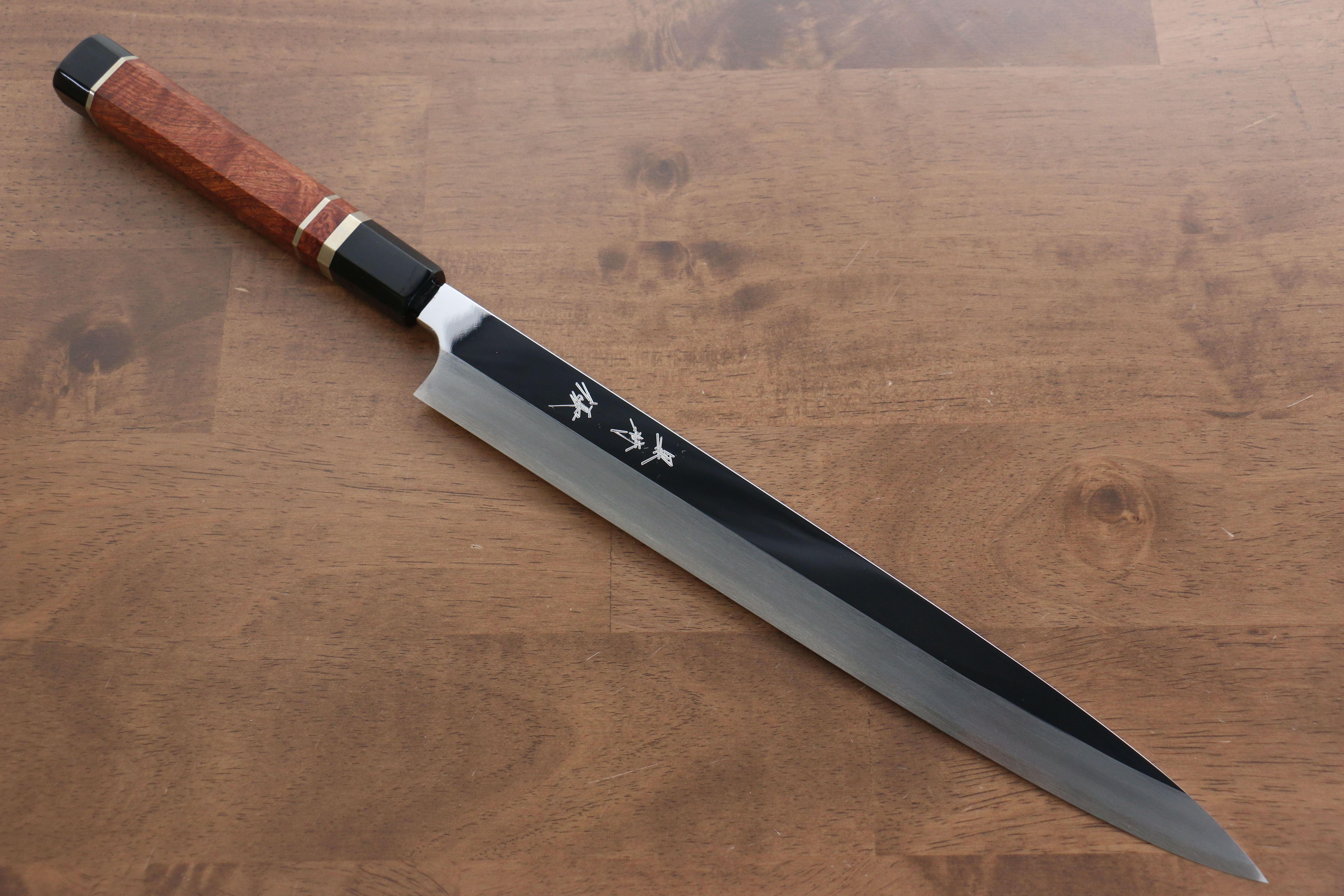 Yu Kurosaki Blue Steel No.2 Mirrored Finish Yanagiba 300mm Chinese Quince Handle - Seisuke Knife