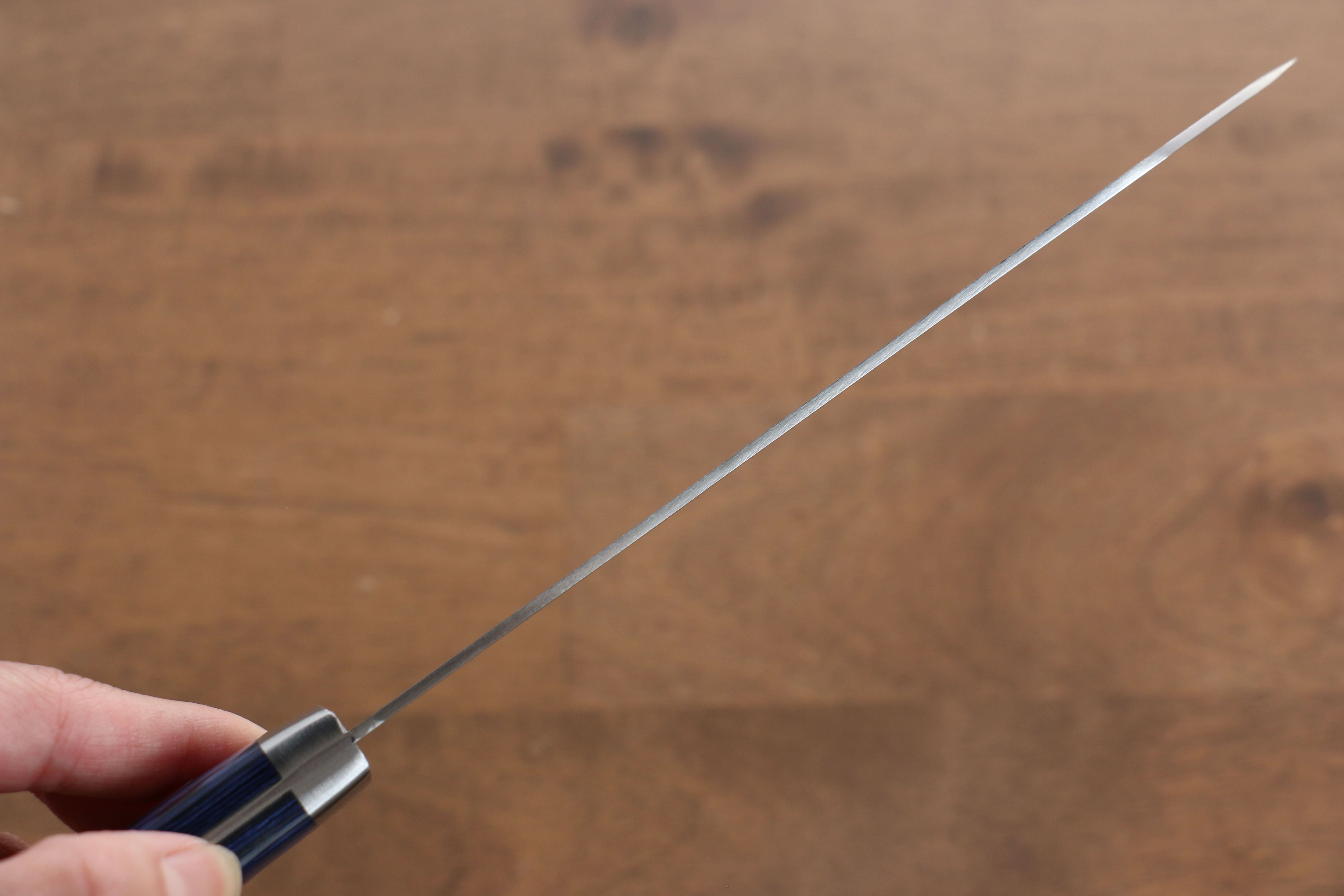 Kunihira VG1 Migaki Finished Santoku 170mm Blue Pakka wood Handle - Seisuke Knife