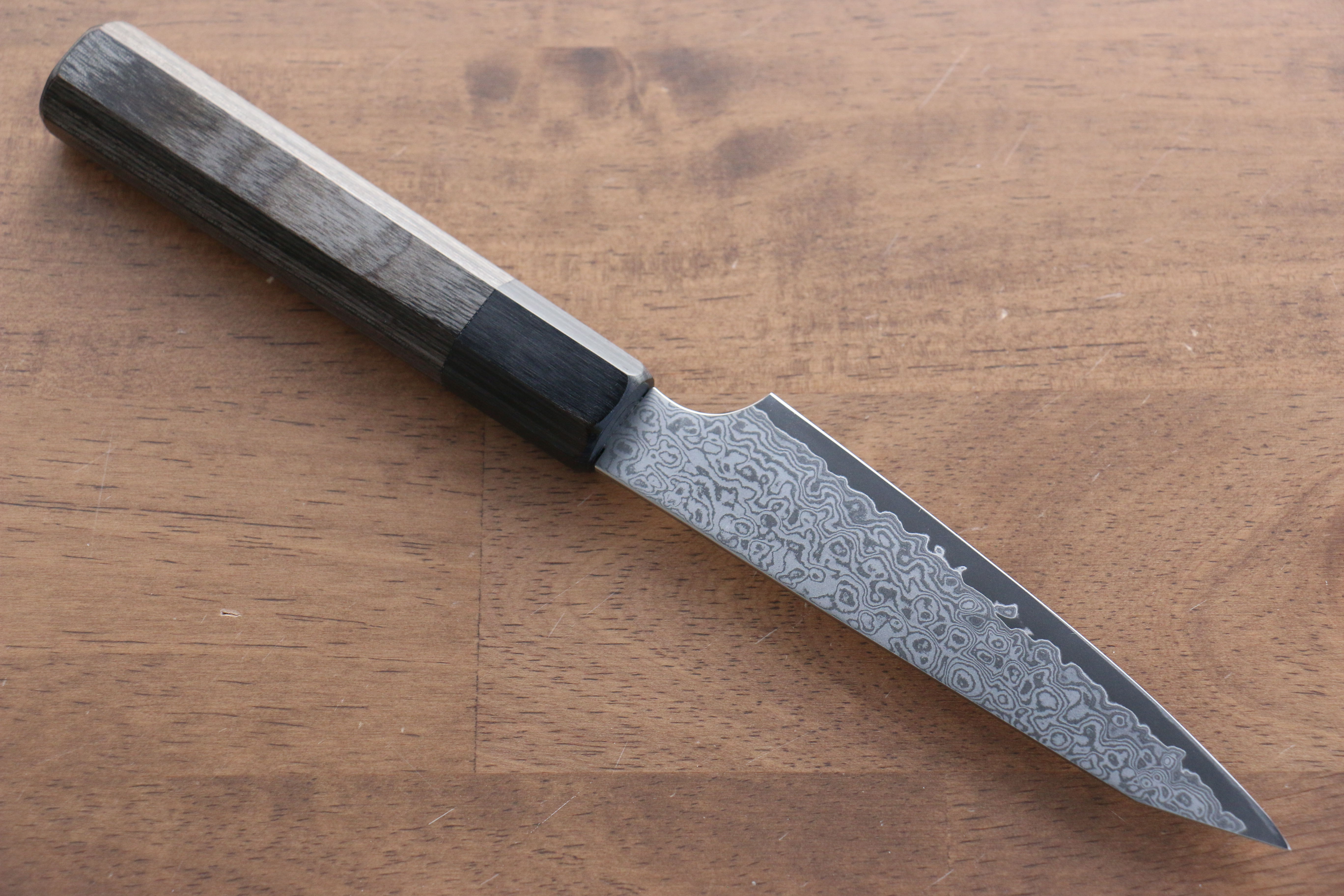 Seisuke VG10 33 Layer Damascus Kiritsuke Petty-Utility 120mm Gray Pakkawood Handle - Seisuke Knife