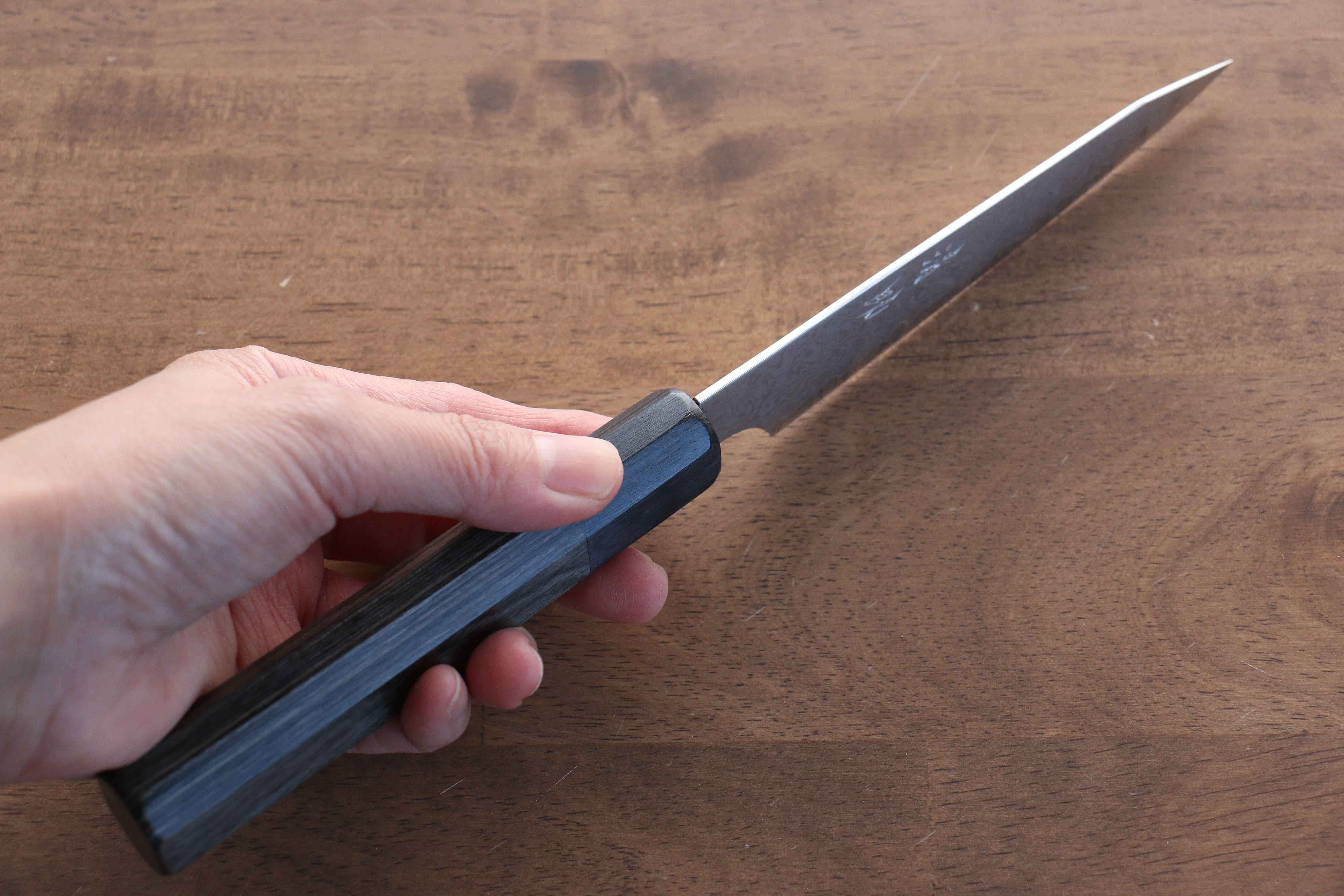 Seisuke VG10 33 Layer Damascus Kiritsuke Petty-Utility 120mm Gray Pakkawood Handle - Seisuke Knife