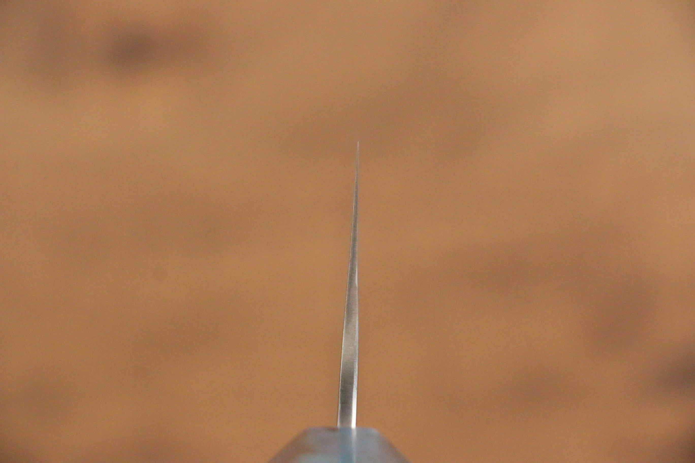 Yu Kurosaki Fujin VG10 Hammered Gyuto 240mm Maple(With turquoise ring Blue) Handle - Seisuke Knife