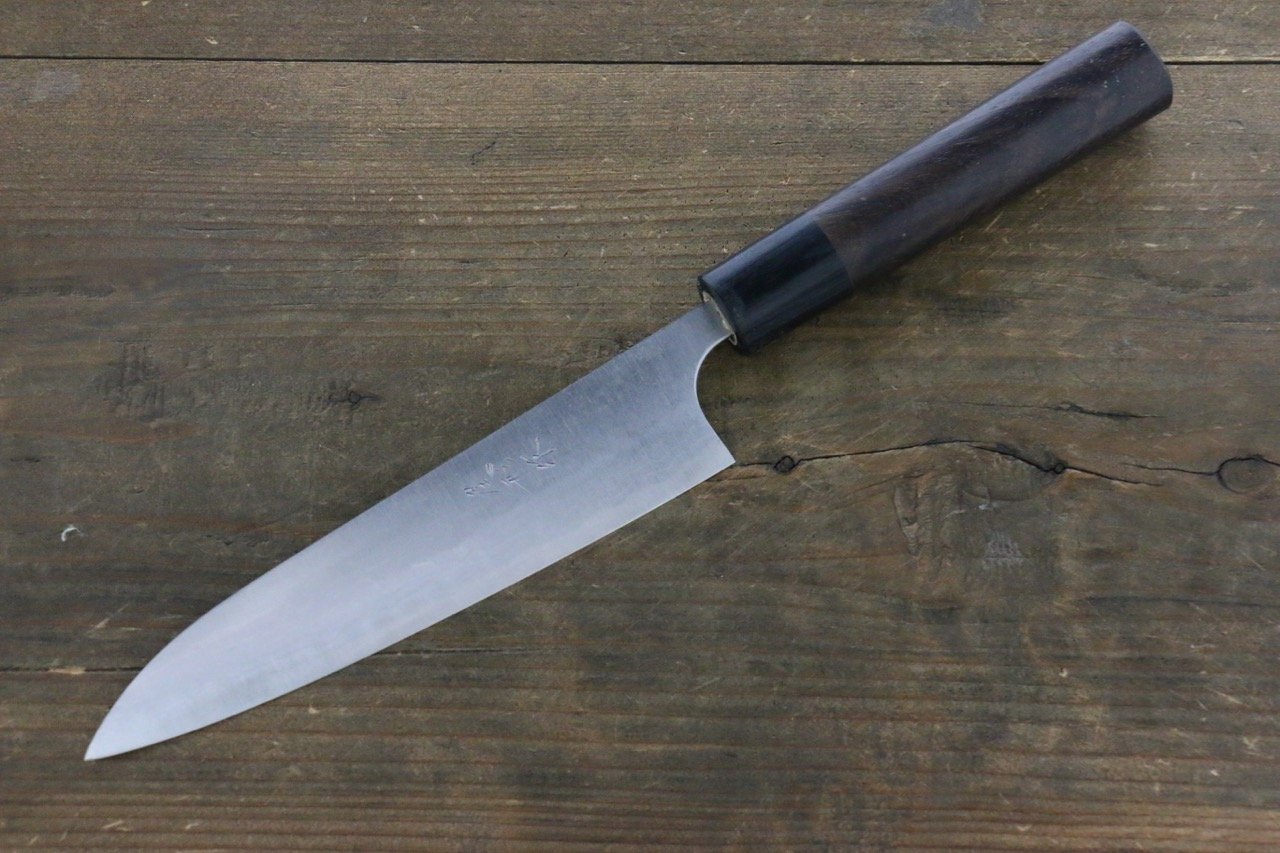 Shungo Ogata White Steel No.2 Damascus Petty-Utility 150mm Shitan Handle - Seisuke Knife