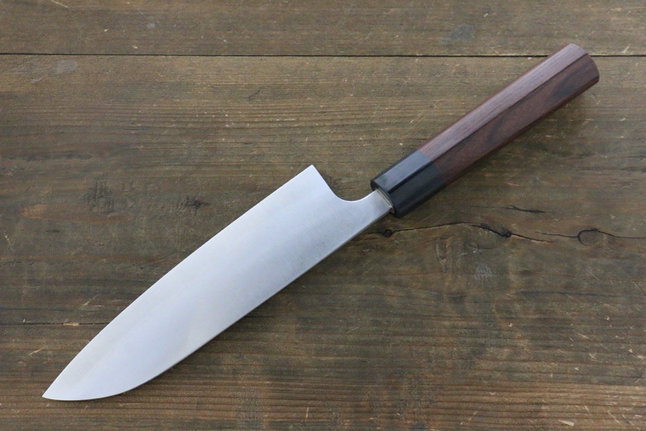 Shungo Ogata White Steel No.2 Damascus Santoku 165mm Shitan Handle - Seisuke Knife