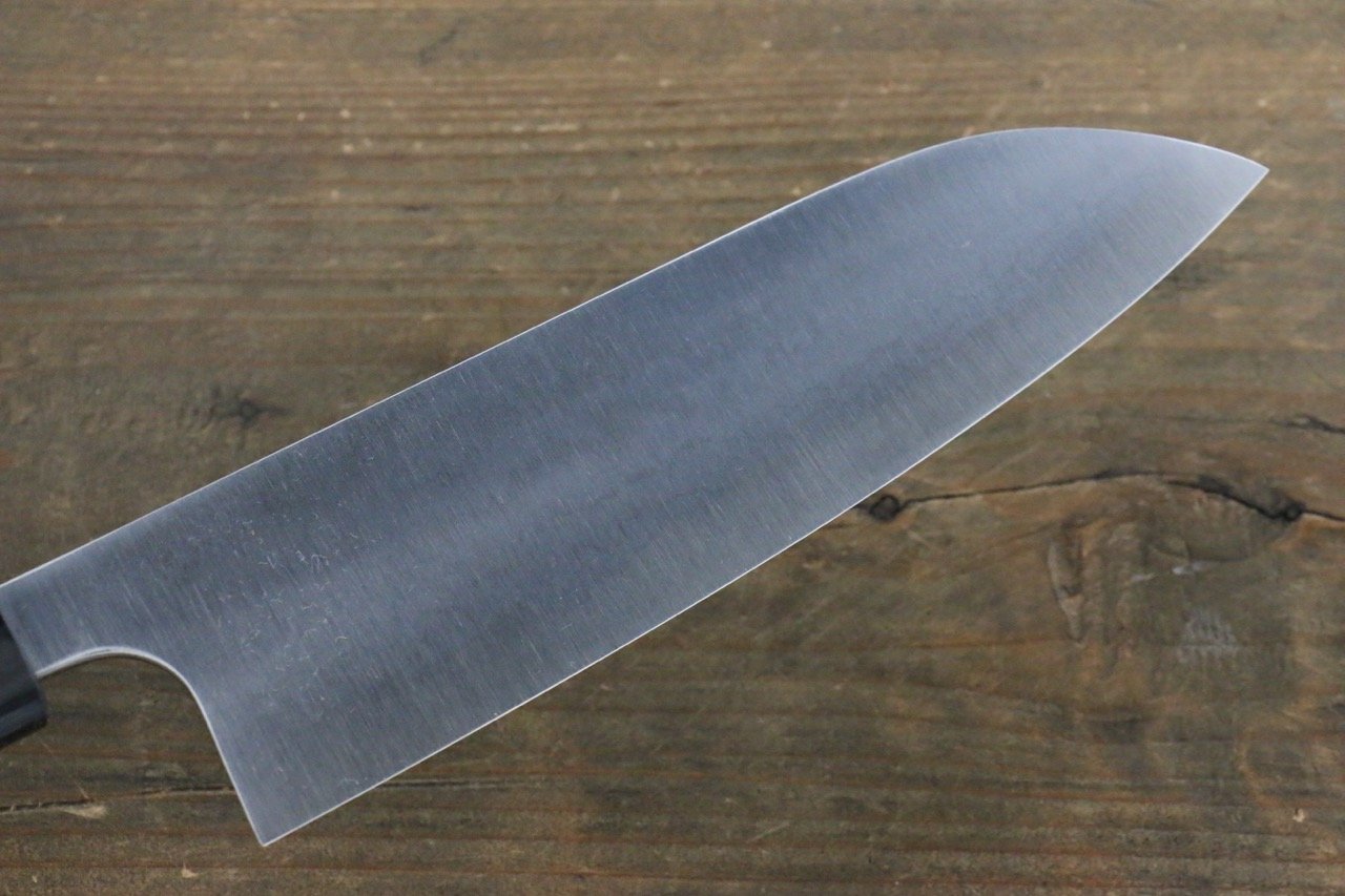 Shungo Ogata White Steel No.2 Damascus Santoku 165mm Shitan Handle - Seisuke Knife